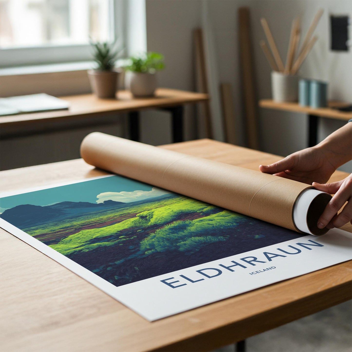 Eldhraun Poster - Iceland Wall Art - Lush Green Lava Home Decor