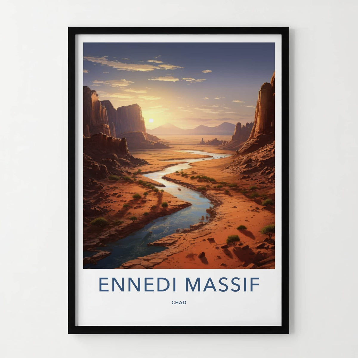 Ennedi Massif Poster - Chad Travel Art - Massif River Sunset Home Decor