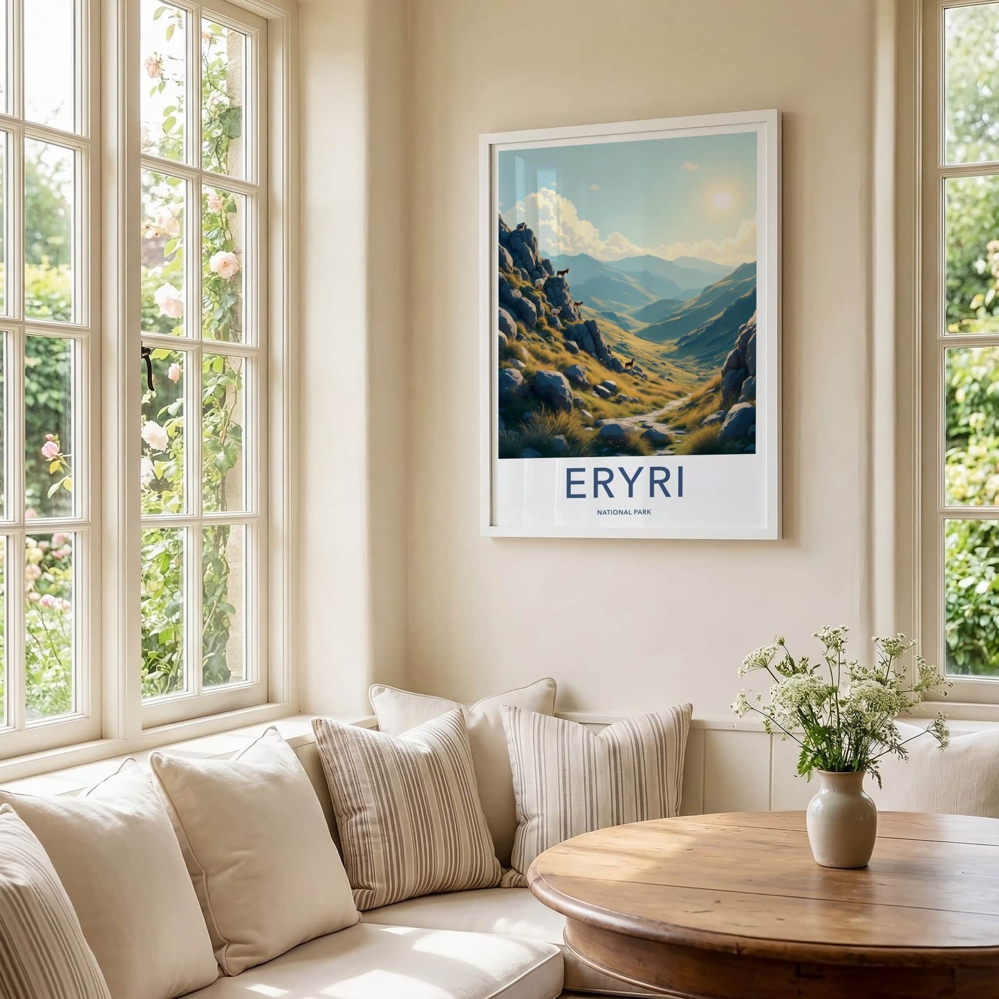 Eryri National Park Poster - Wales Travel Art - Mountain Goats Path Home Decor