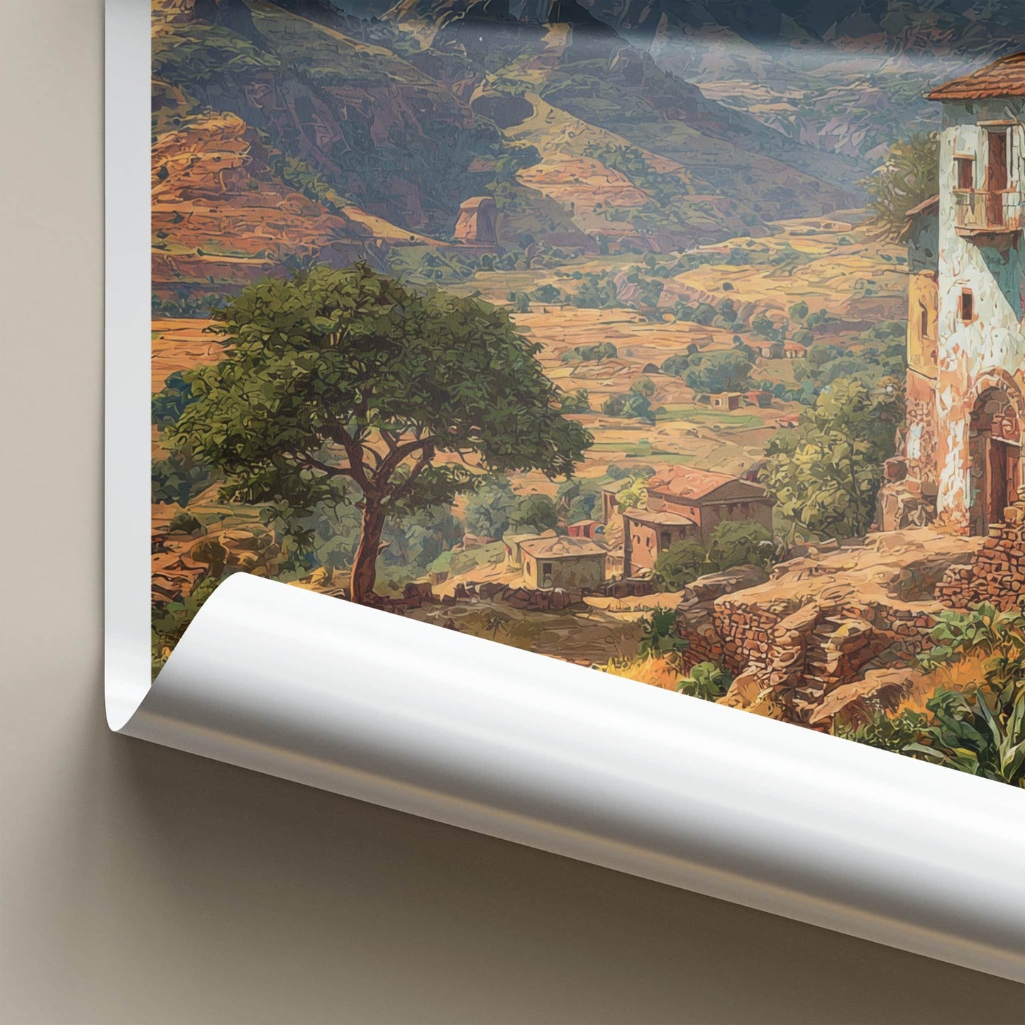 Ethiopia Poster - Ethiopia Travel Art - Mountain Village Pathway Home Decor