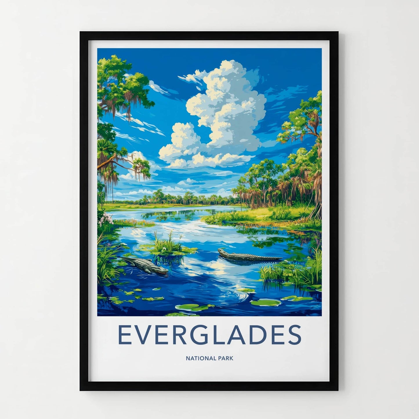 Everglades National Park Poster - Florida Travel Art - Wild Alligator Everglades Home Decor