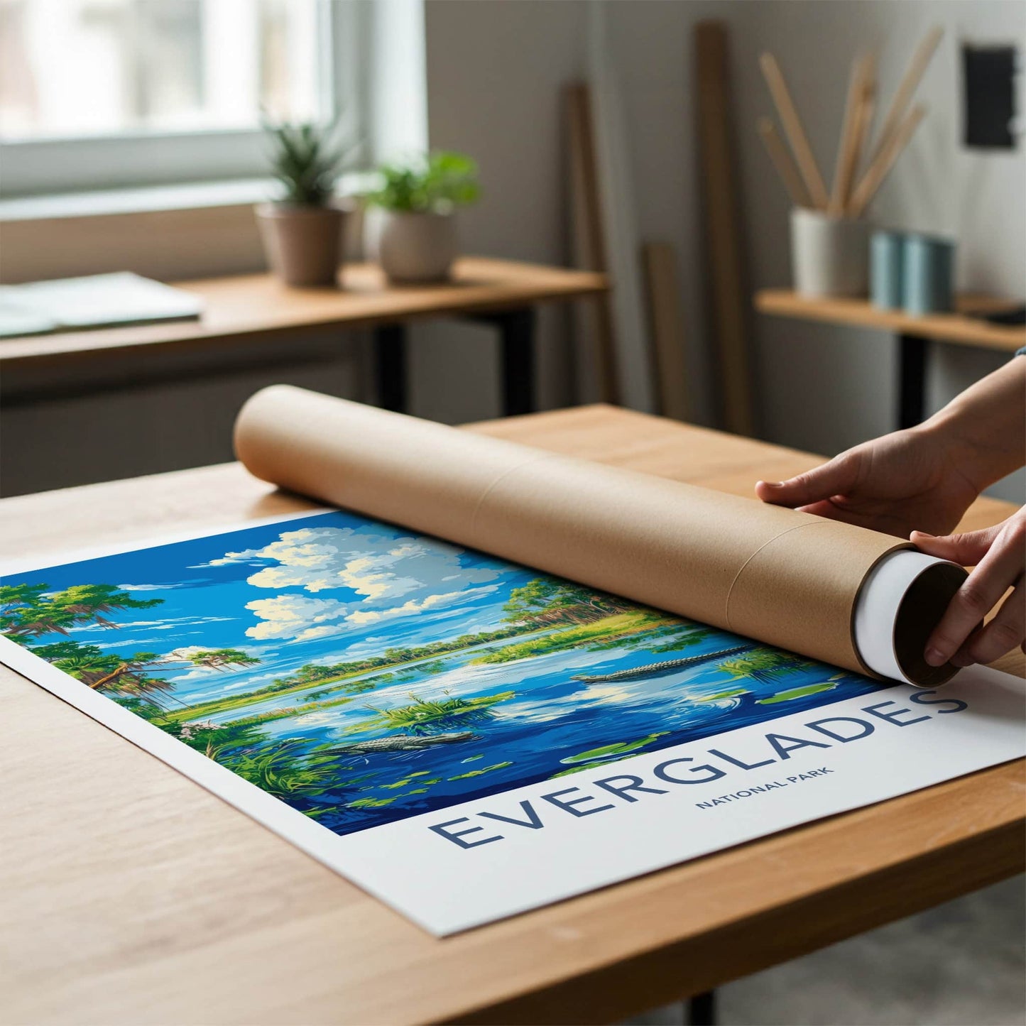 Everglades National Park Poster - Florida Travel Art - Wild Alligator Everglades Home Decor