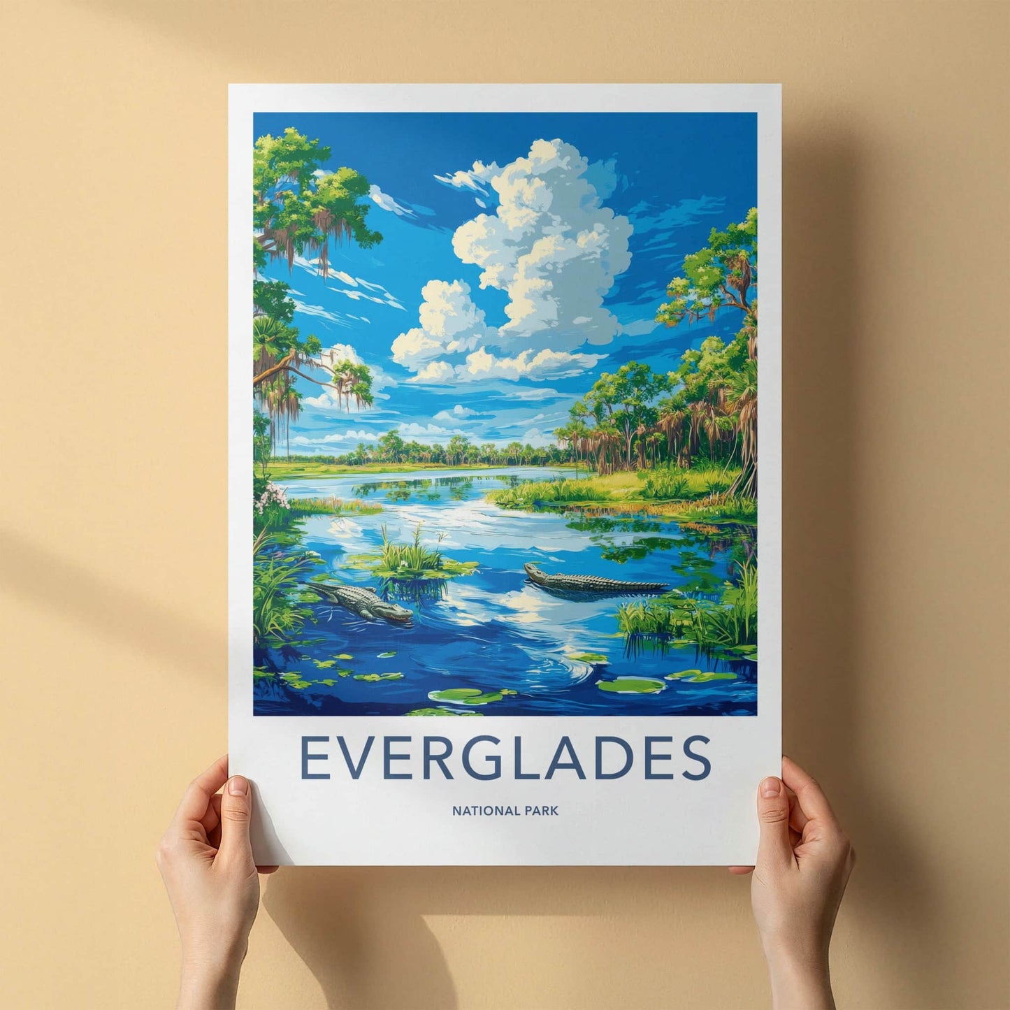 Everglades National Park Poster - Florida Travel Art - Wild Alligator Everglades Home Decor