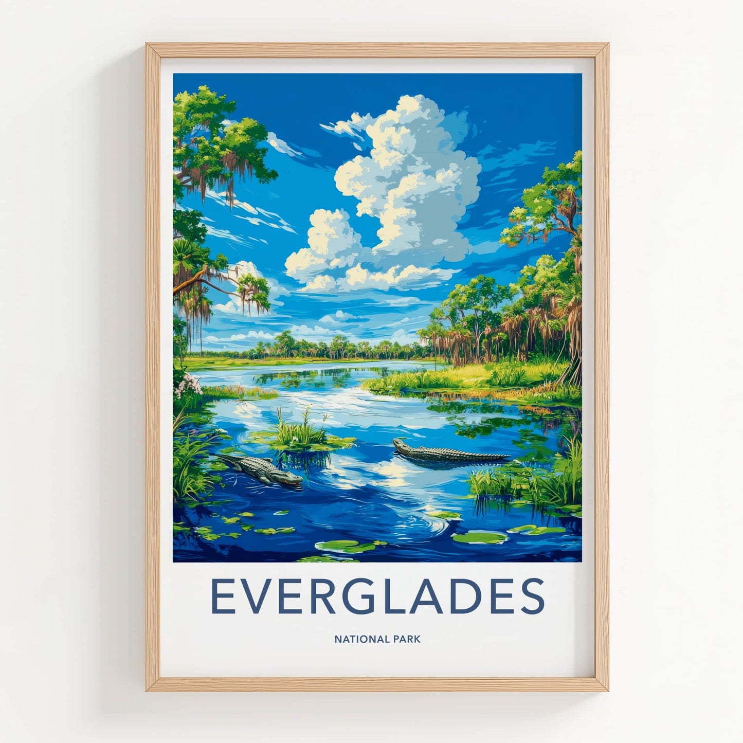 Everglades National Park Poster - Florida Travel Art - Wild Alligator Everglades Home Decor