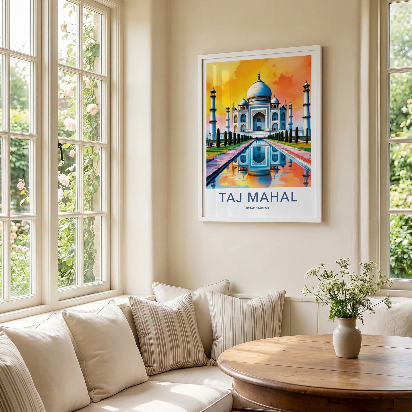Taj Mahal Poster - India Uttar Pradesh Water Reflection