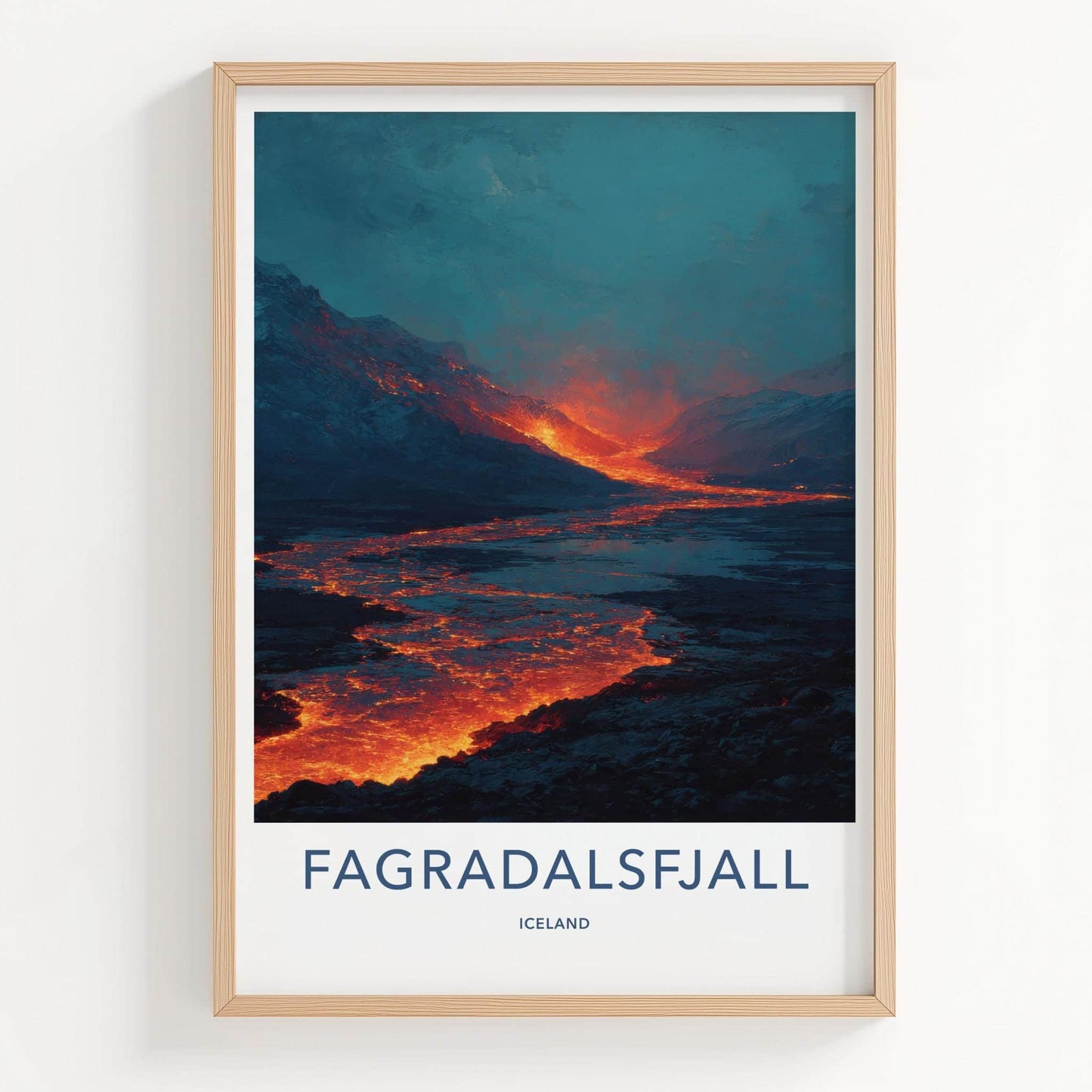 Fagradalsfjall Poster - Iceland Scenic Art - Molten Lava River Home Decor