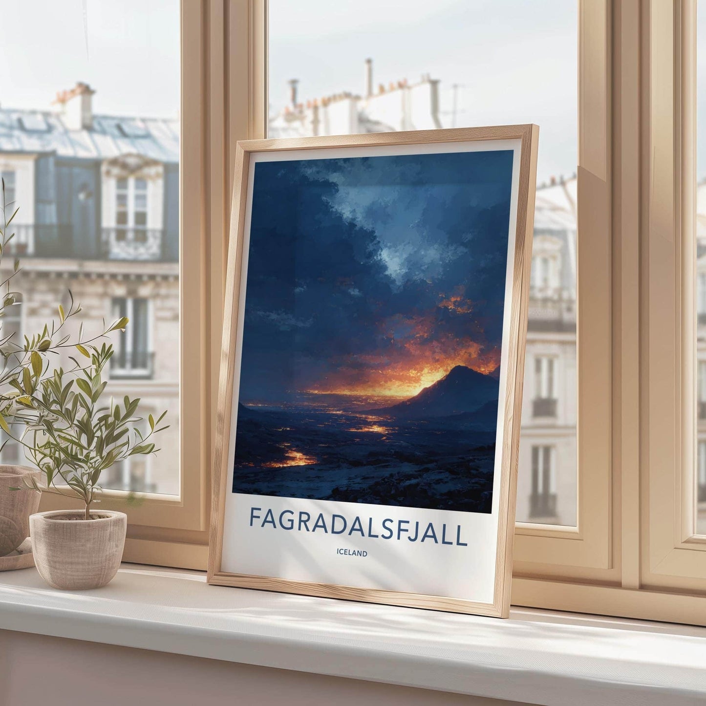 Fagradalsfjall Poster - Iceland Travel Art - Glowing Lava Landscape Wall Decor