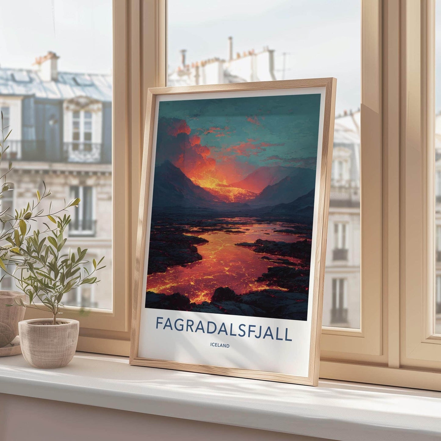 Fagradalsfjall Poster - Iceland Travel Art - Molten River Landscape Home Decor