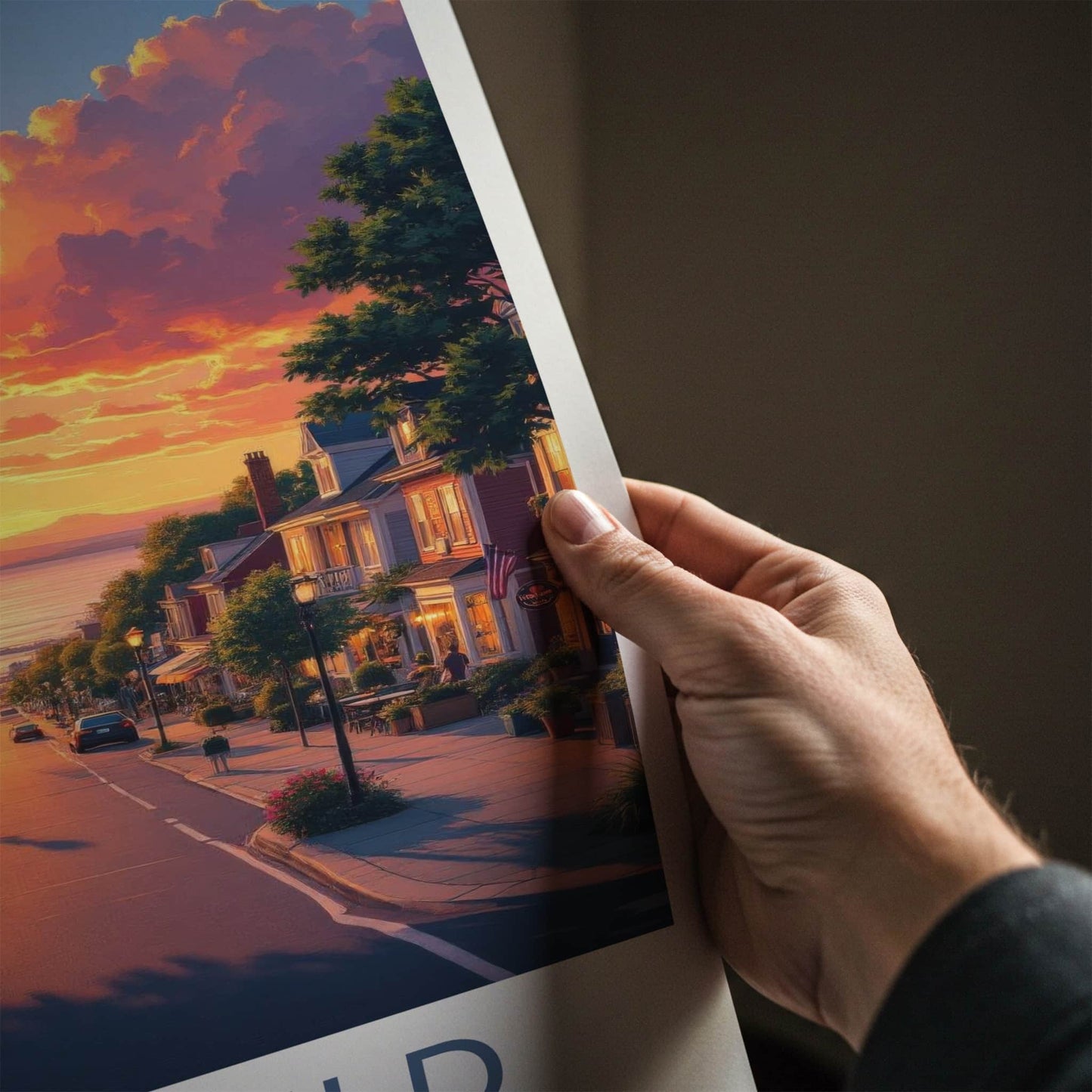 Fairfield Poster - Connecticut Travel Art - Vibrant Sunset Town Home Decor