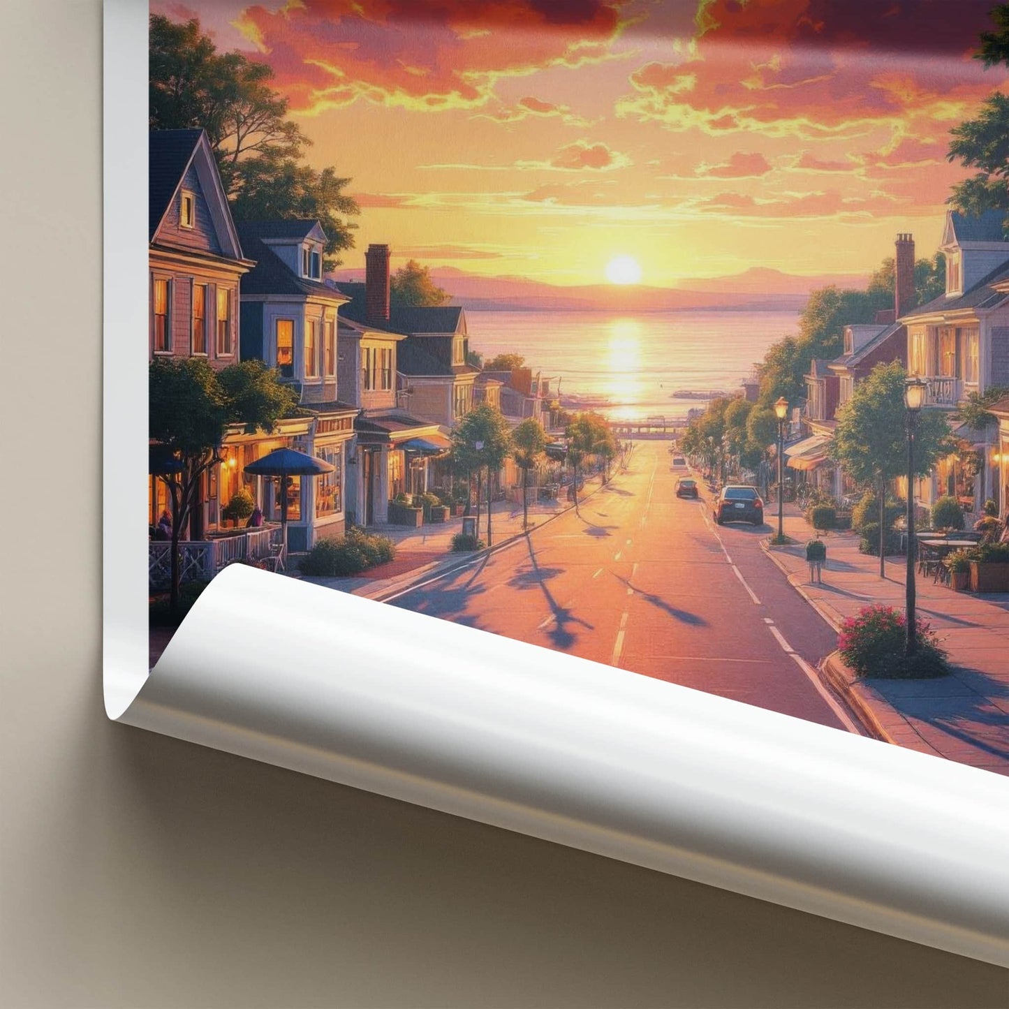 Fairfield Poster - Connecticut Travel Art - Vibrant Sunset Town Home Decor