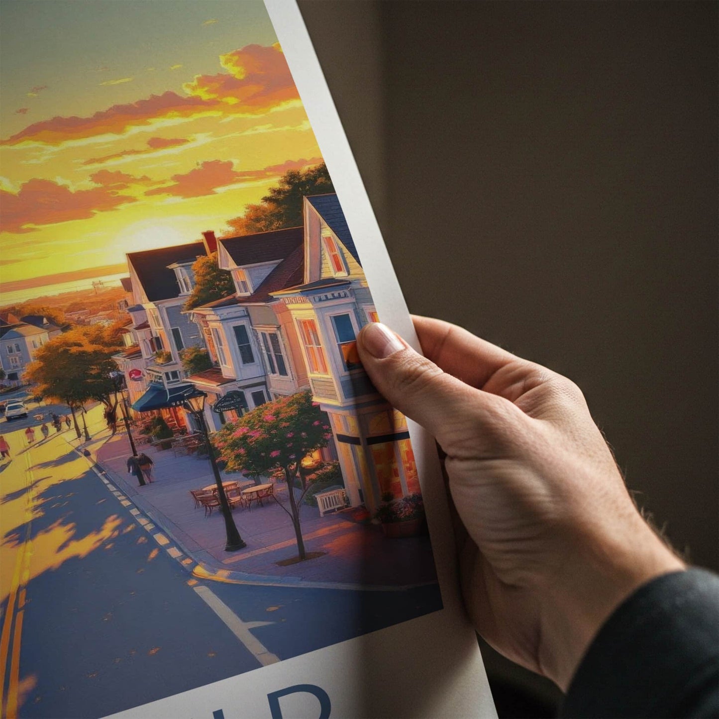 Fairfield Poster - Connecticut Wall Art - Golden Hour Street Home Decor