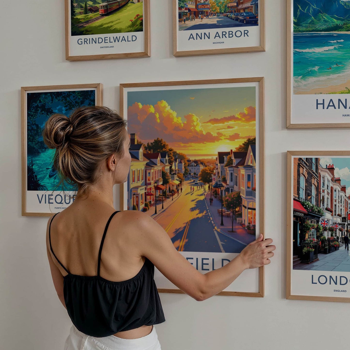 Fairfield Poster - Connecticut Wall Art - Golden Hour Street Home Decor
