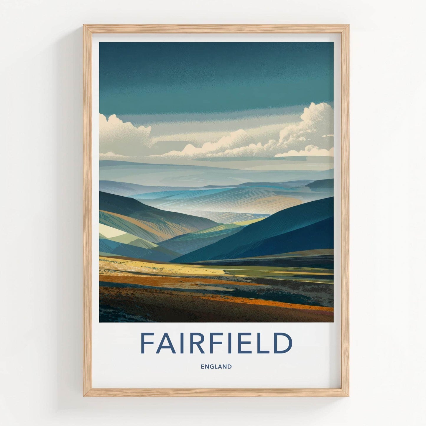 Fairfield Poster - England Scenic Art - Layered Hillside Vista Wall Decor