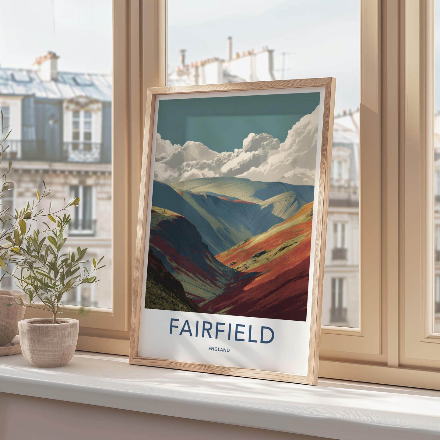Fairfield Poster - England Travel Art - Crimson Mountain Vistas Home Decor