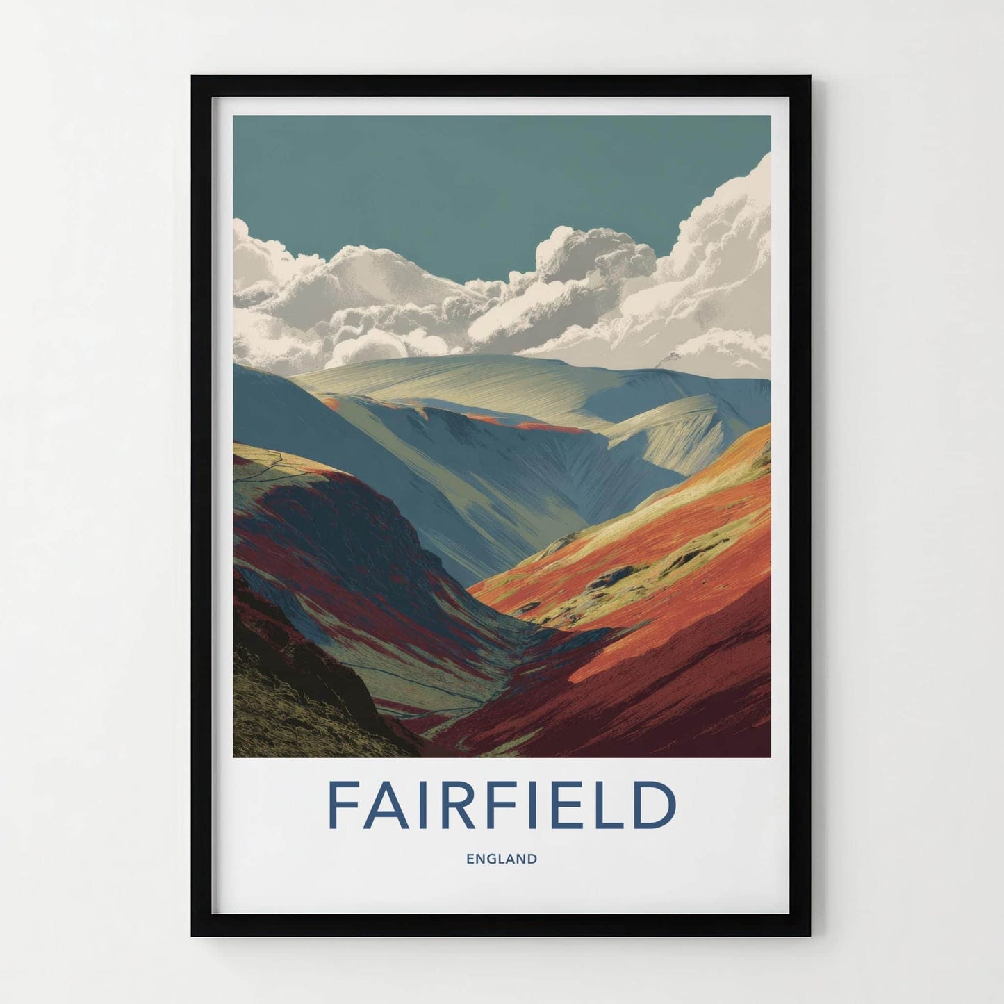 Fairfield Poster - England Travel Art - Crimson Mountain Vistas Home Decor