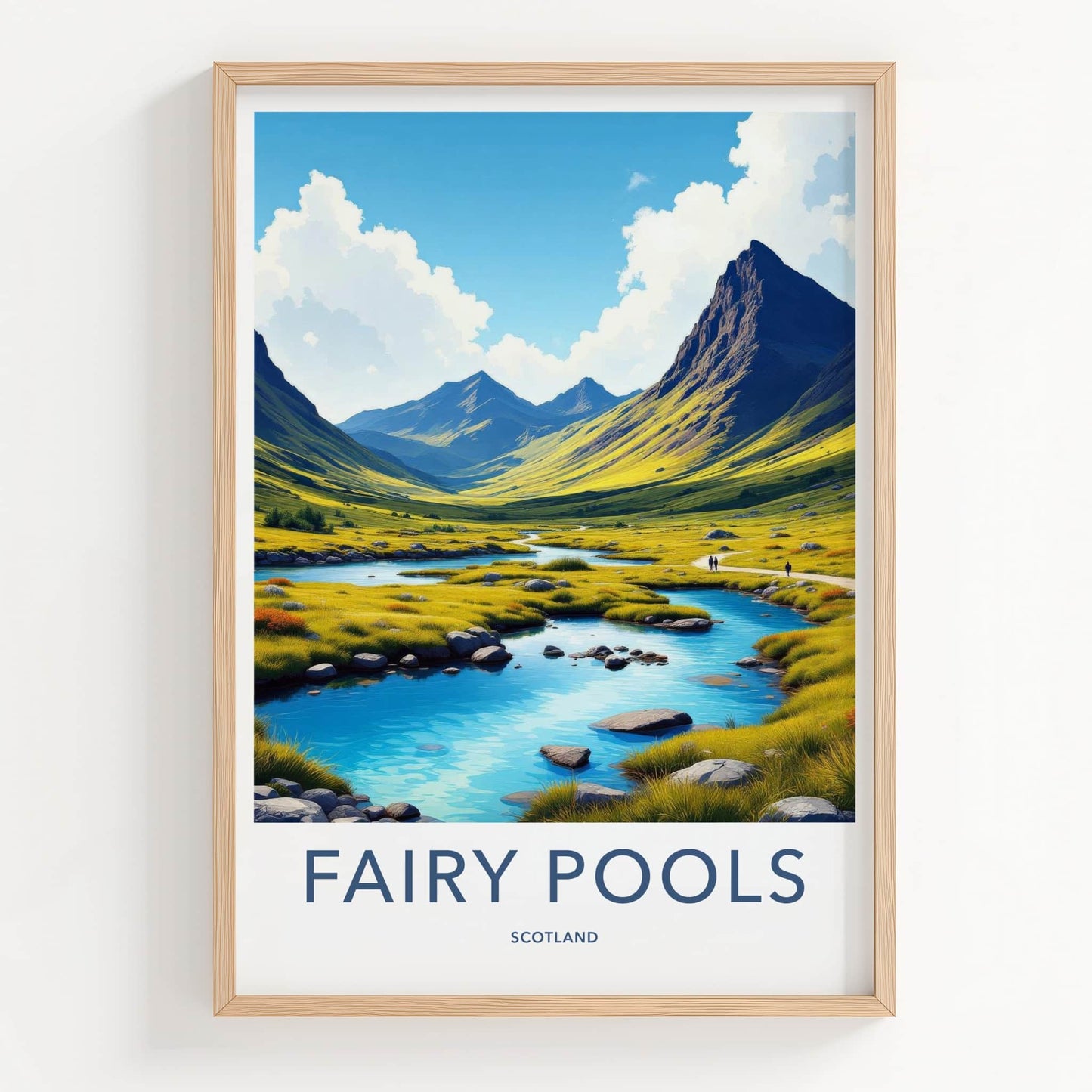 Fairy Pools Poster - Scotland Art Print - Vibrant Valley Stream Home Decor