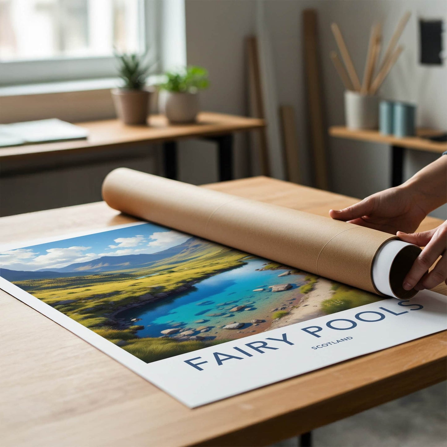 Fairy Pools Poster - Scotland Travel Art - Serene Mountain Valley Home Decor