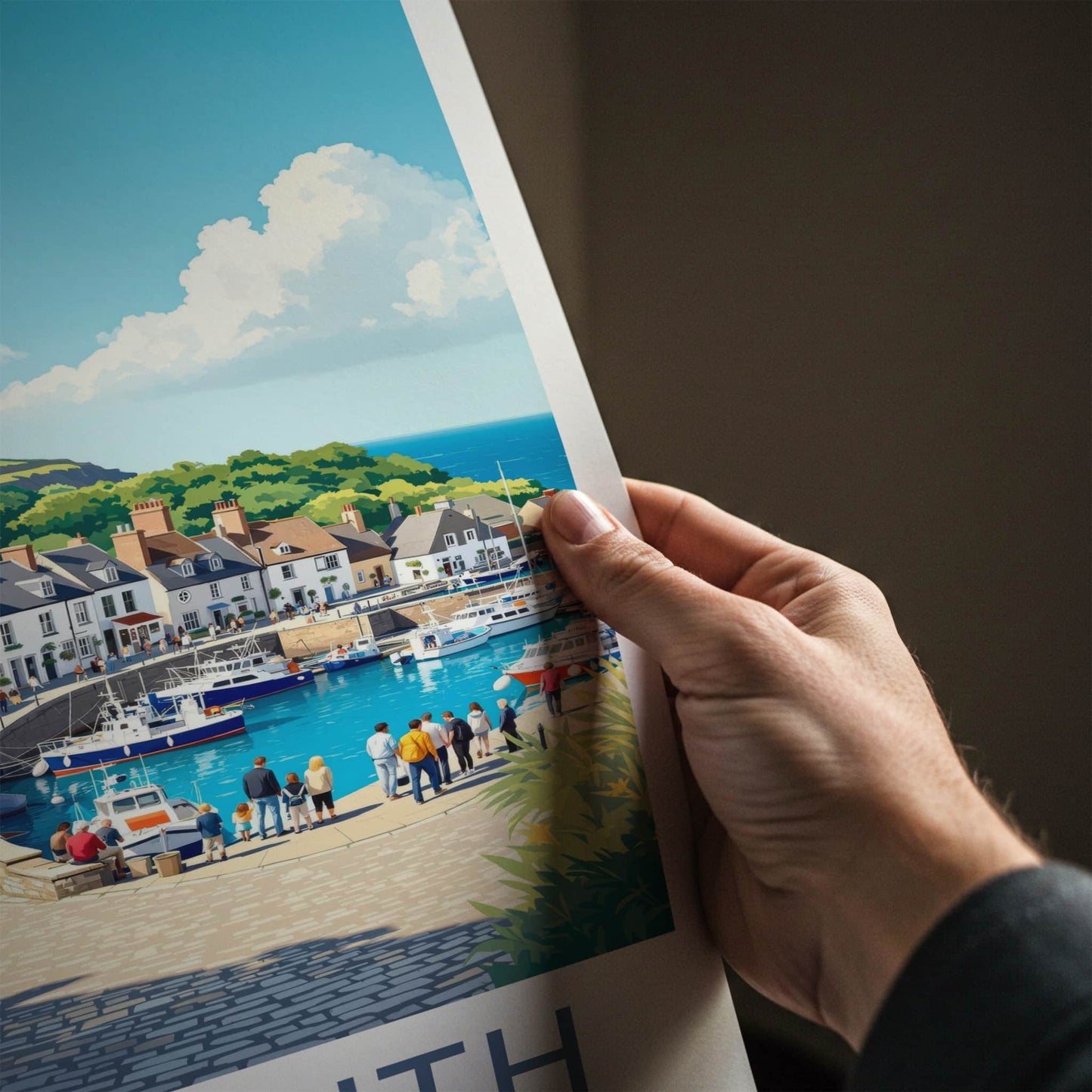 Falmouth Poster - England Travel Art - Historic harbor view Home Decor