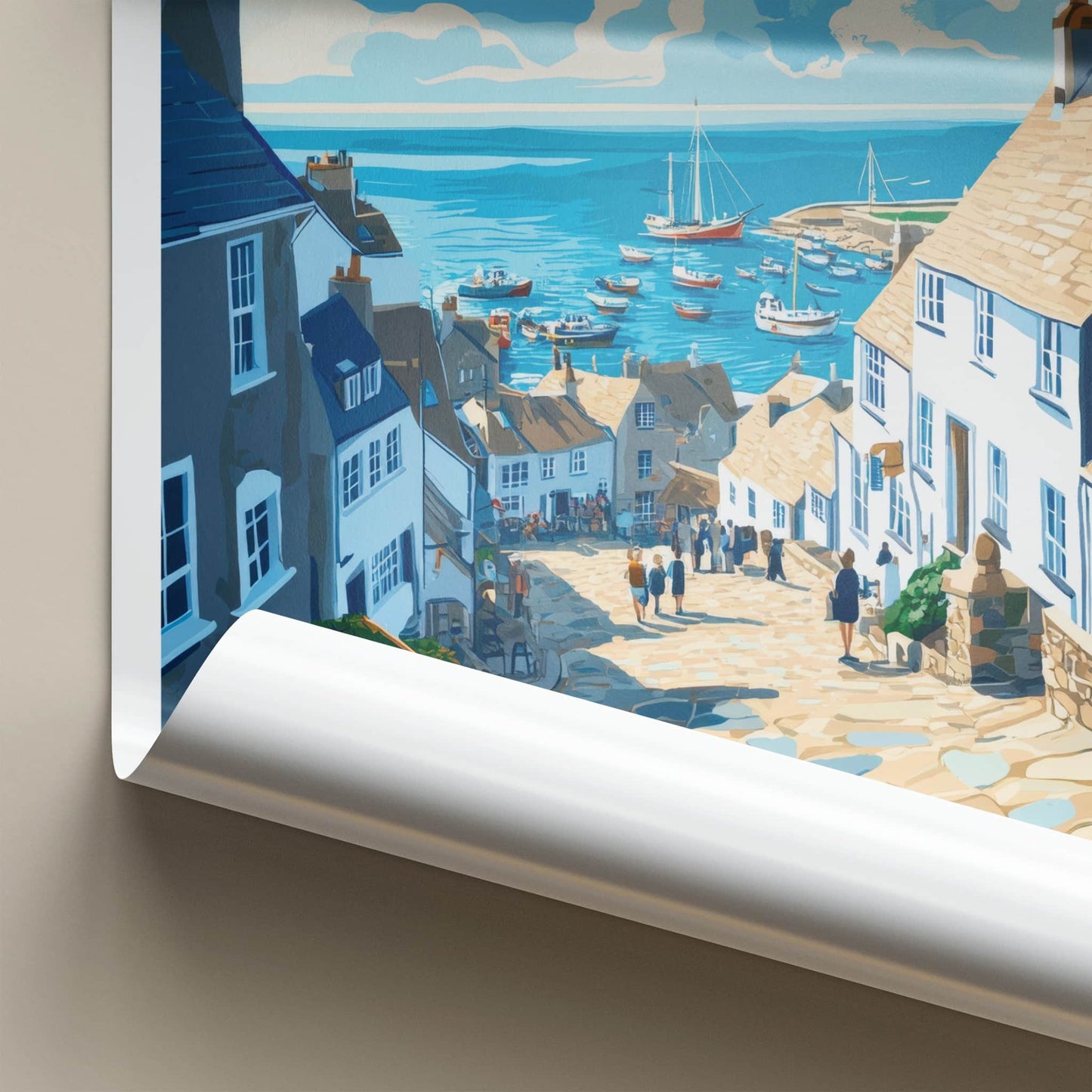 Falmouth Poster - England Travel Art - Quaint Village Harbor Home Decor