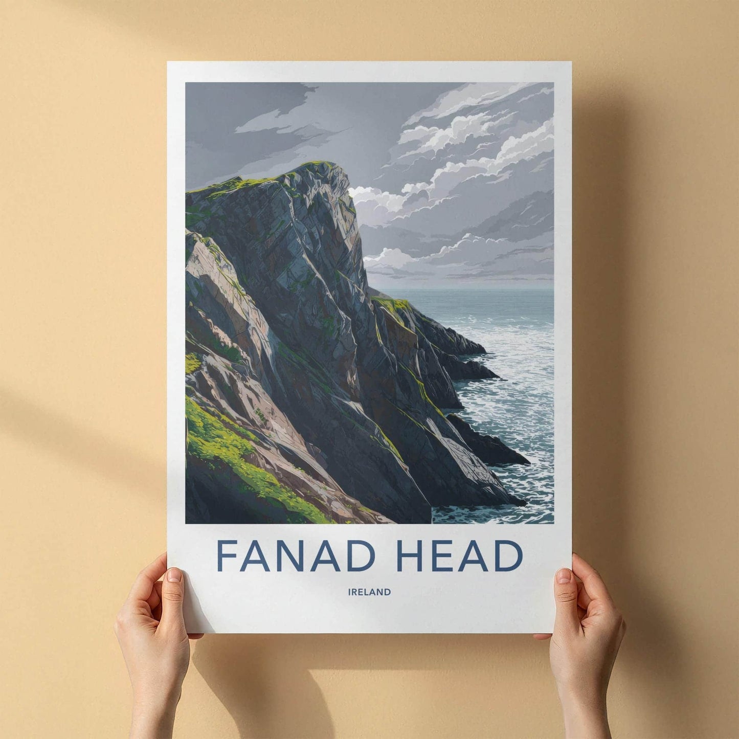 Fanad Head Poster - Ireland Travel Art - Rugged Coastal Cliffs Home Decor