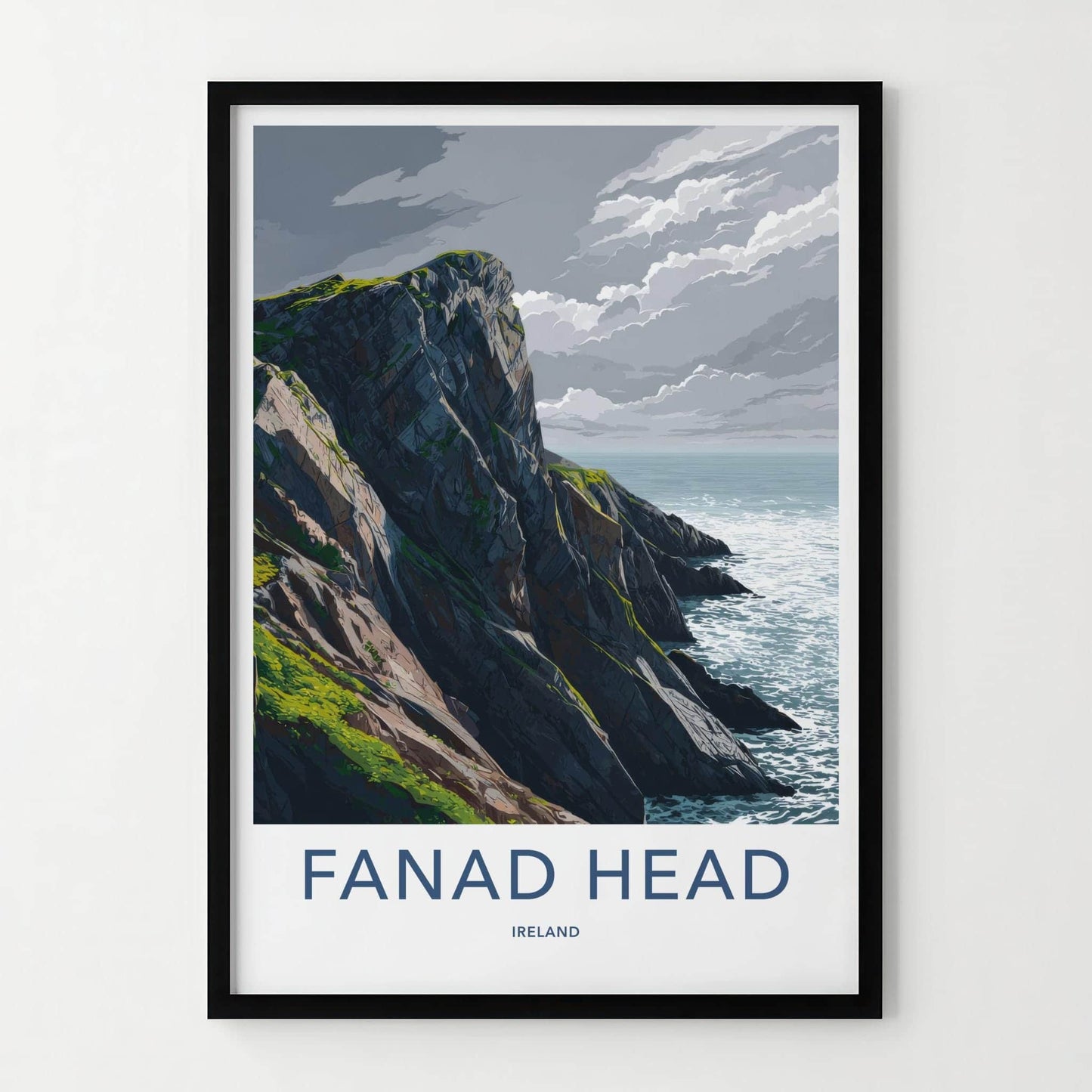 Fanad Head Poster - Ireland Travel Art - Rugged Coastal Cliffs Home Decor