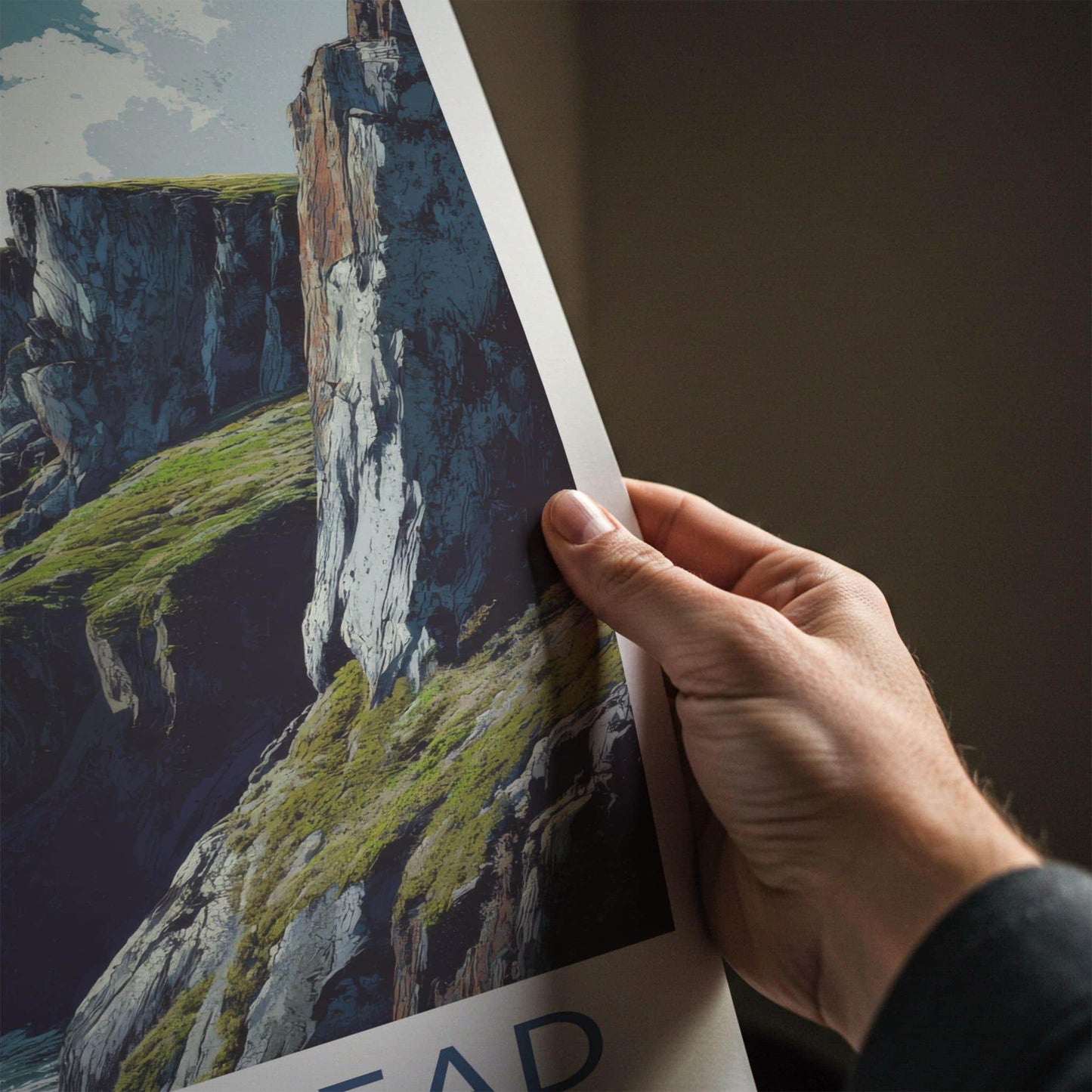 Fanad Head Poster - Ireland Travel Art - rugged ocean cliffs Home Decor