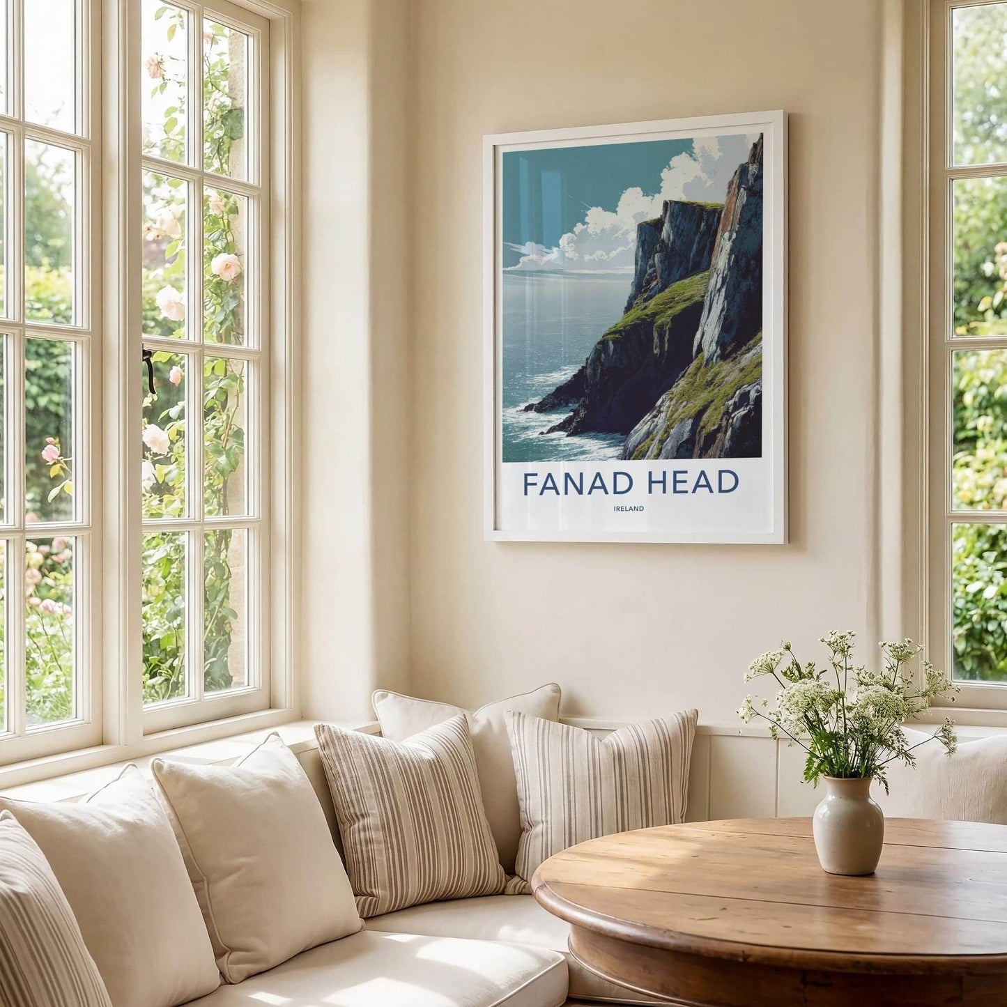 Fanad Head Poster - Ireland Travel Art - rugged ocean cliffs Home Decor
