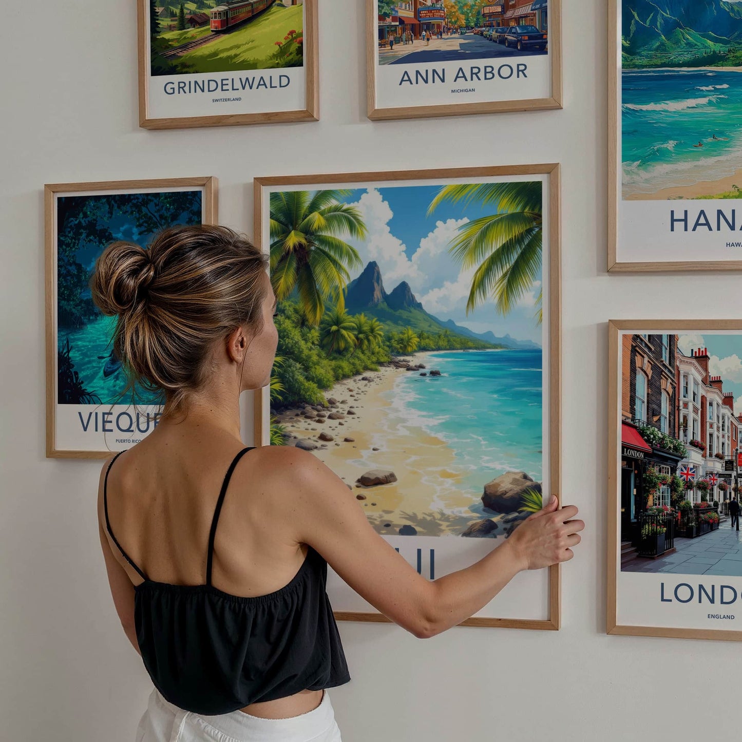 Fiji Poster - Fiji Travel Art - Tropical Beach Mountains Wall Decor