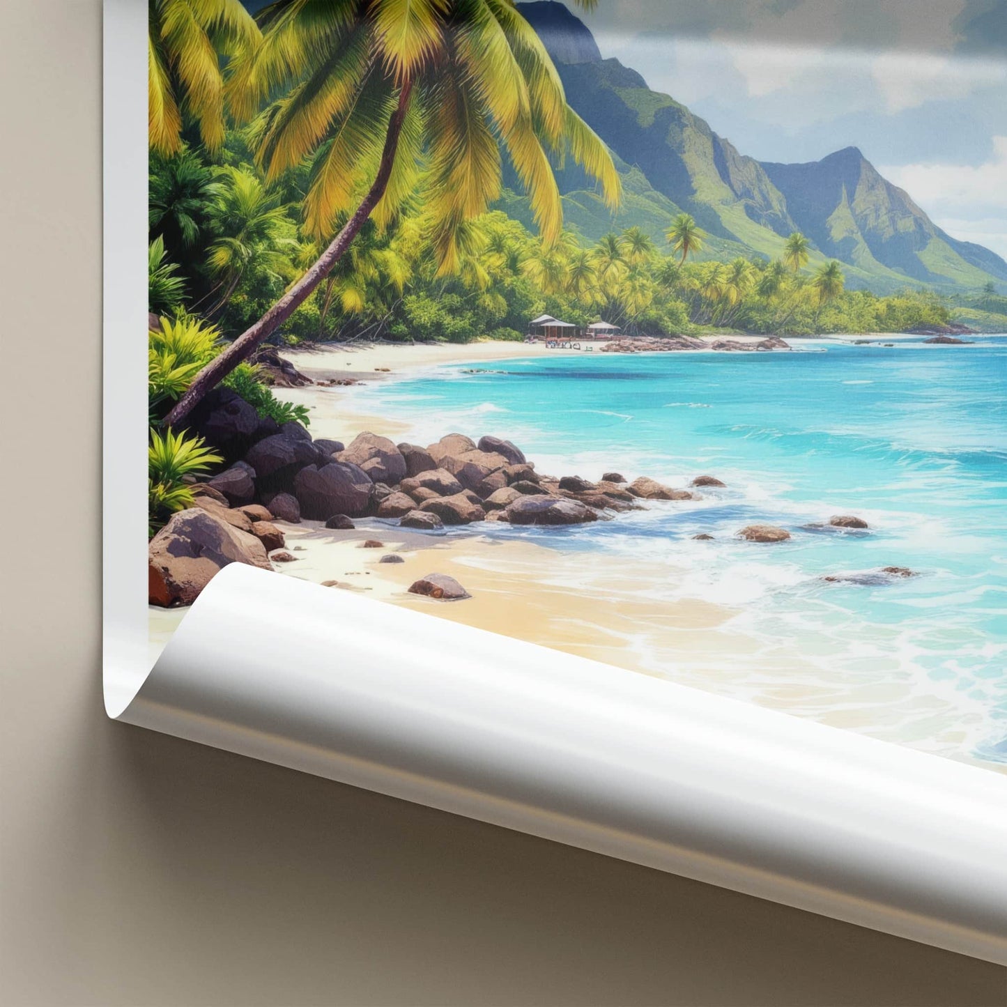 Fiji Poster - Oceania Travel Art - Tropical Beach Palms Home Decor