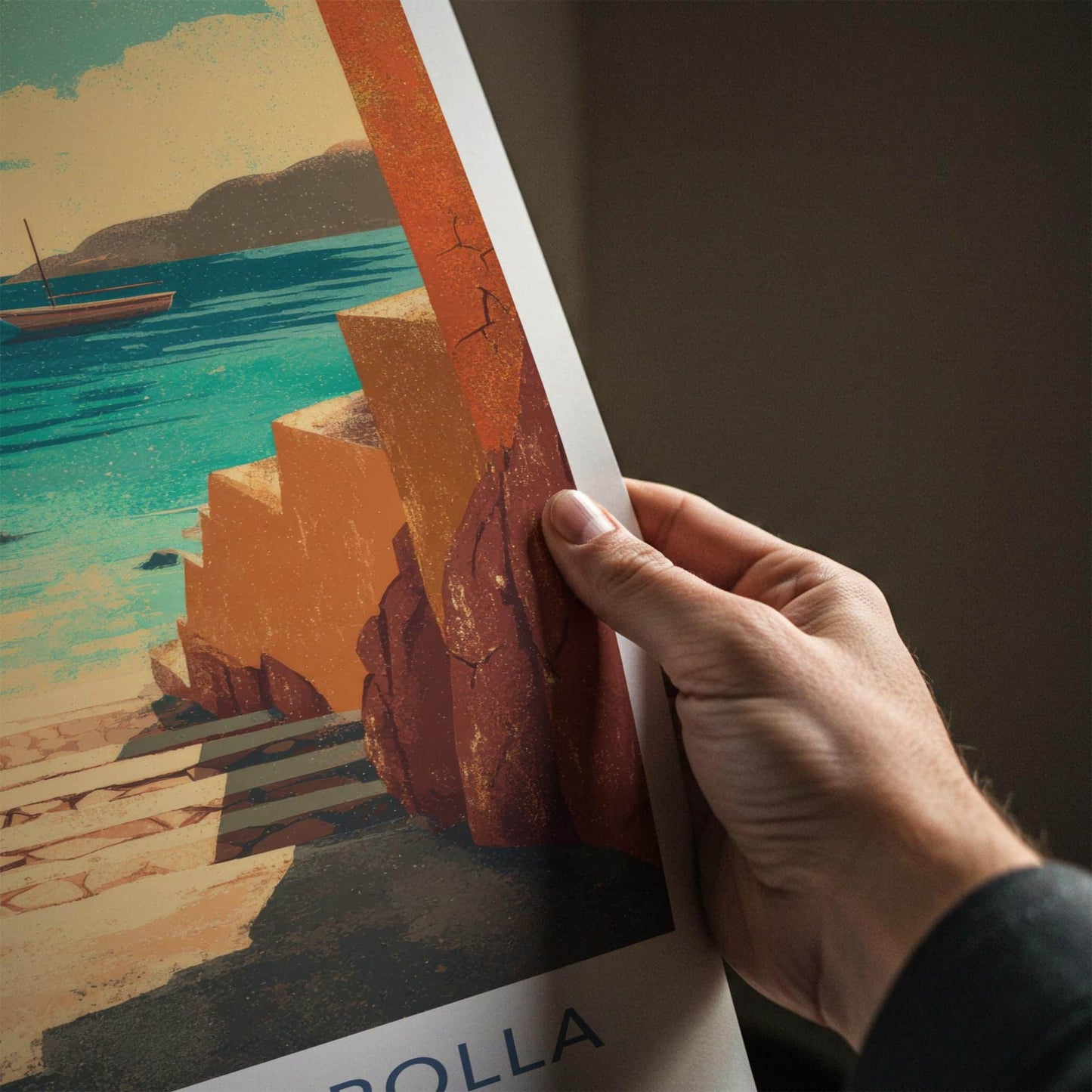 Fiordo Di Crapolla Poster - Italy Travel Art - Ocean View Steps Home Decor