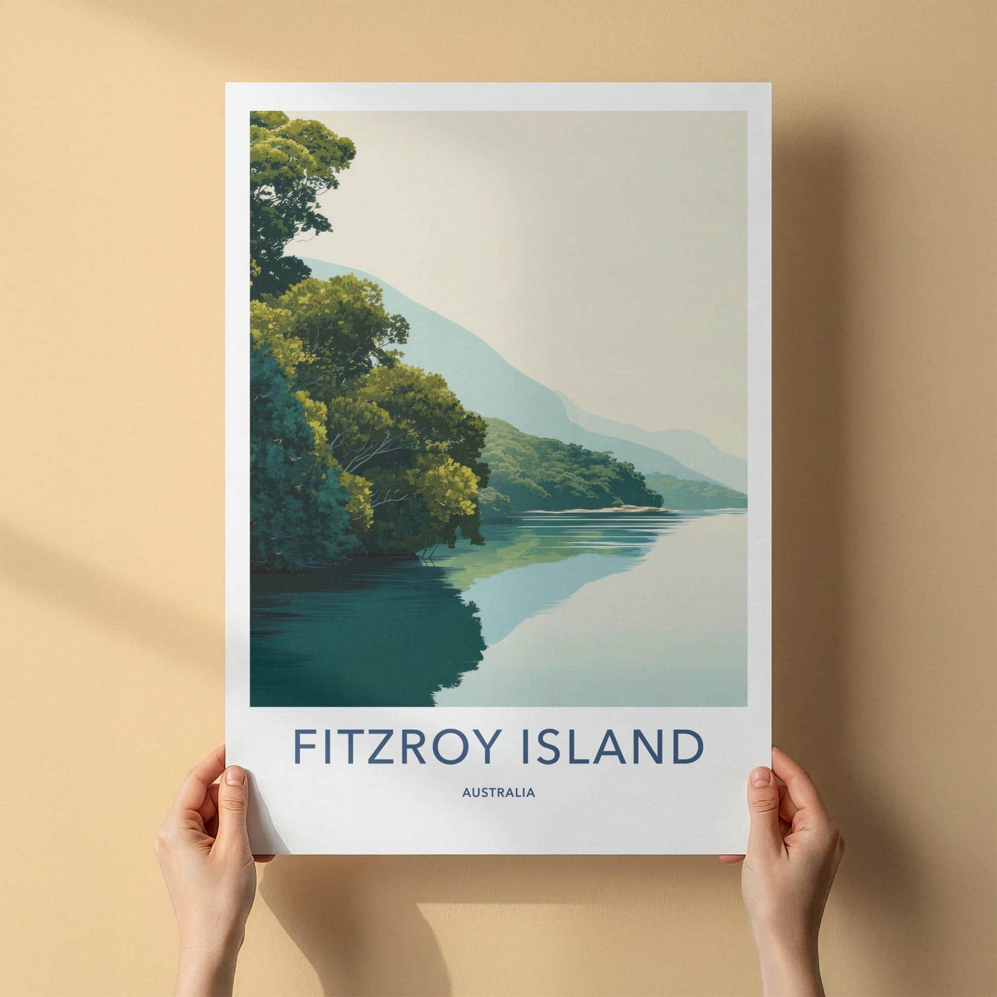 Fitzroy Island Poster - Australia Travel Art - Lush Island Water Wall Decor