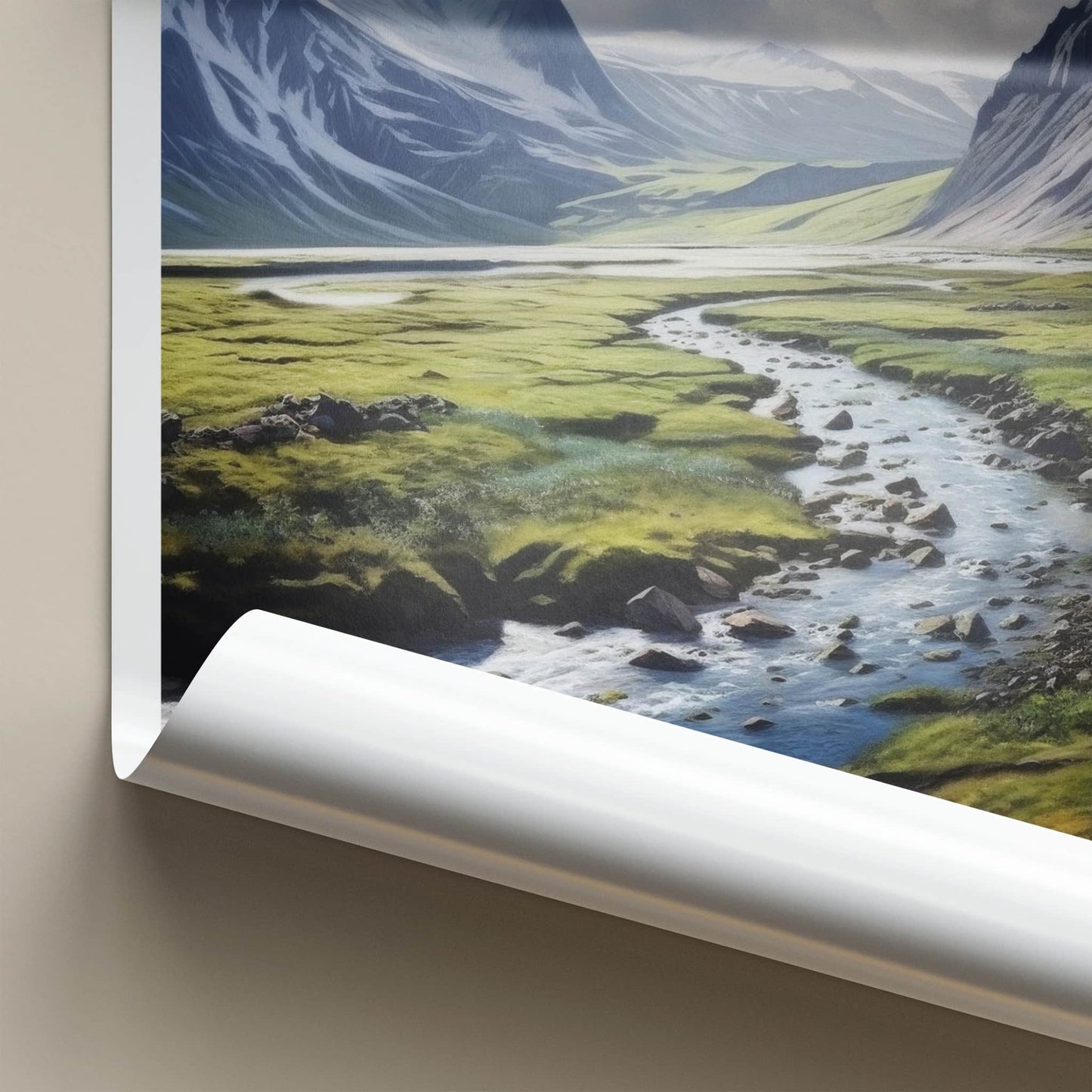 Fjallabak Poster - Iceland Travel Art - Winding River Rocks Wall Decor