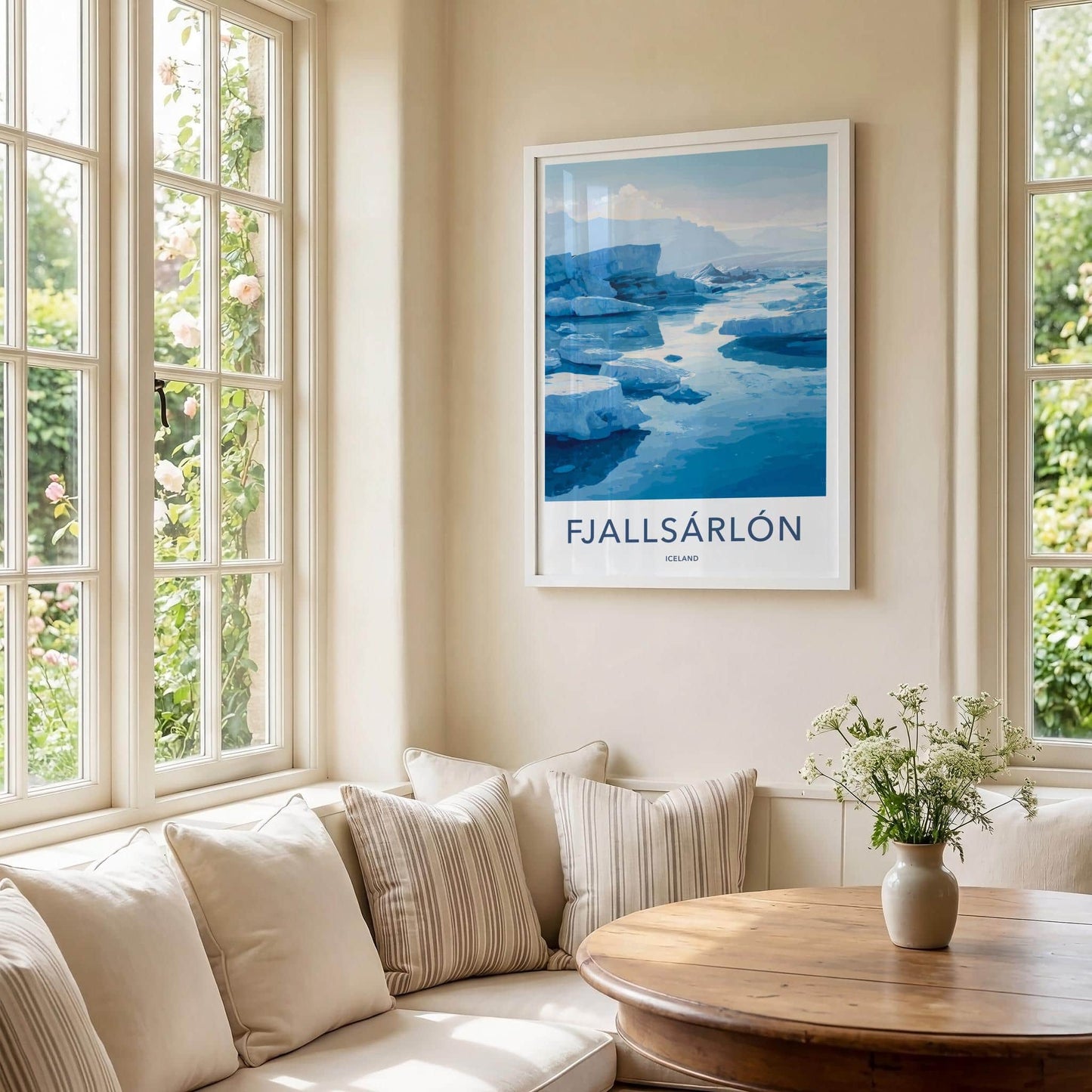 Fjallsarlon Poster - Iceland Travel Art - Floating icebergs vast Home Decor