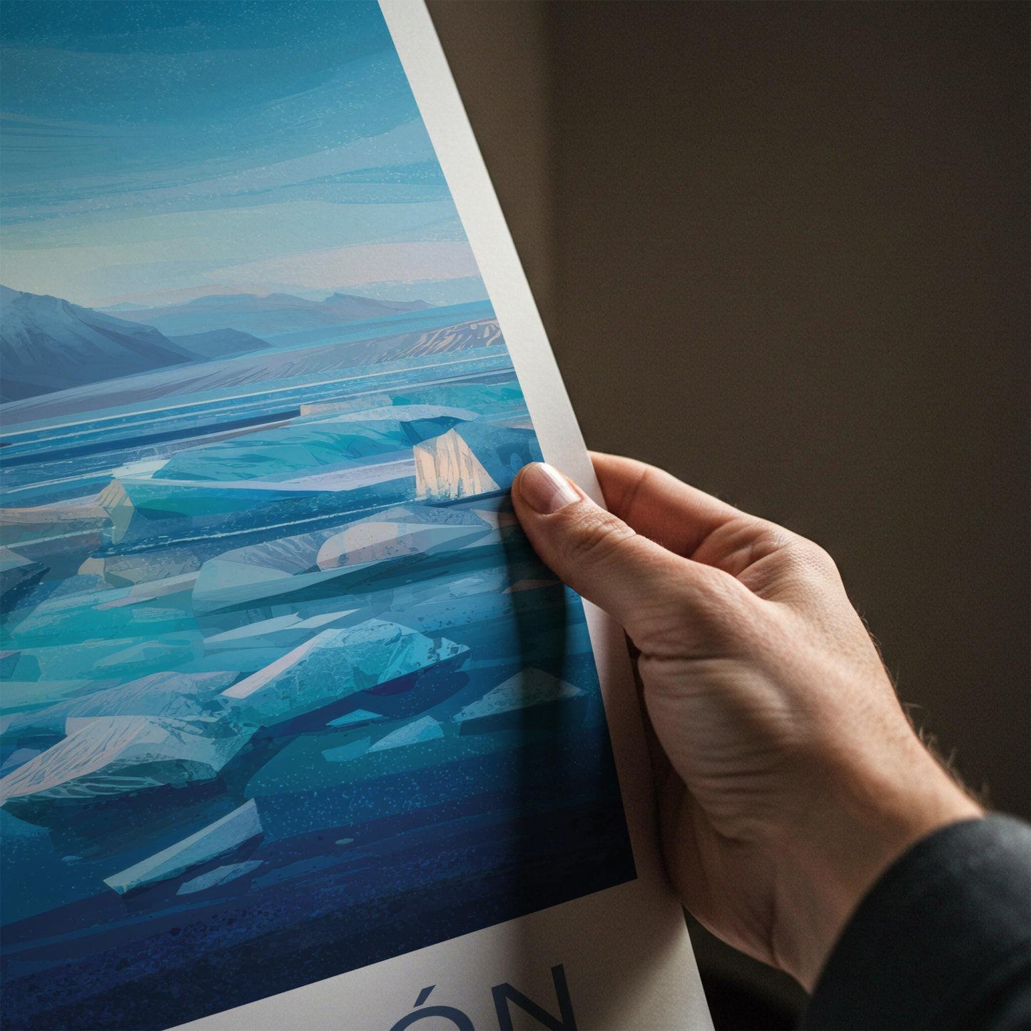 Fjallsarlon Poster - Iceland Travel Print - Icy glacial lagoon Wall Decor