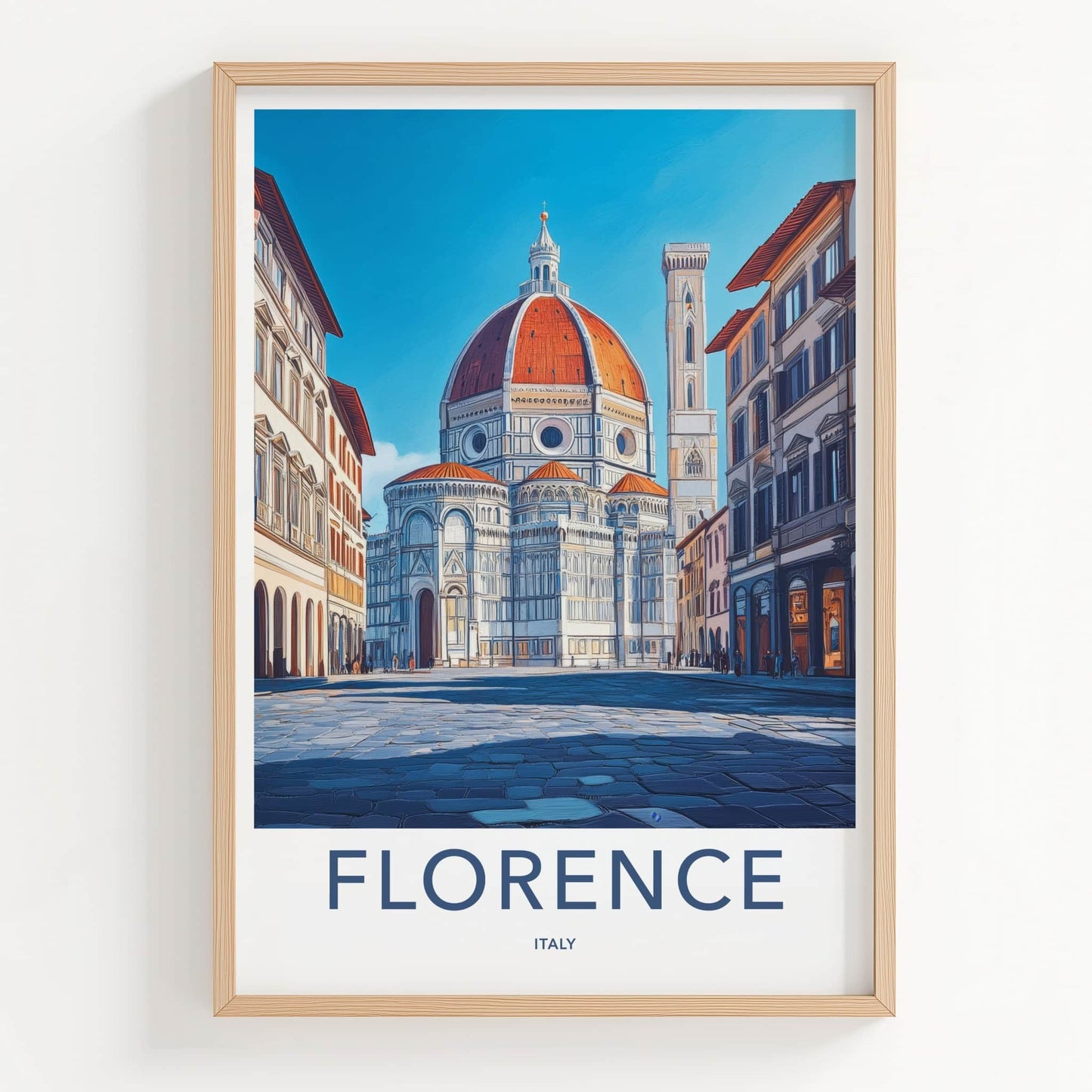 Florence Poster - Italy Travel Art - Grand Cathedral Dome Wall Decor