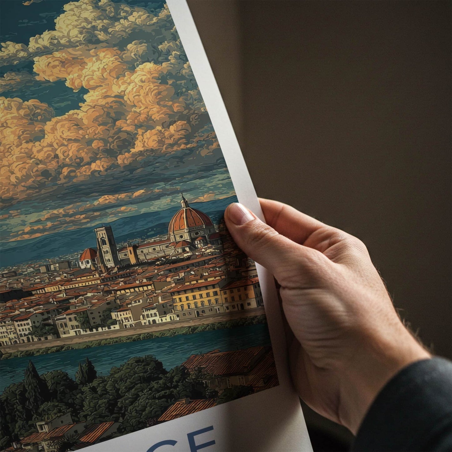Florence Poster - Italy Wall Art - Historic Cityscape Dome Home Decor
