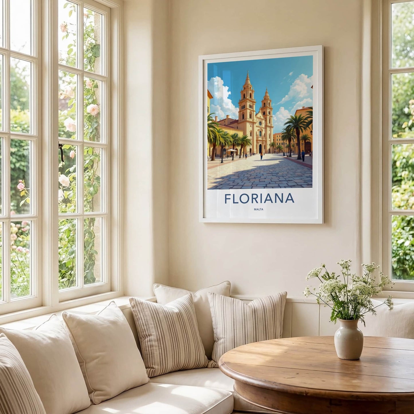 Floriana Poster - Malta Framed Print - Twin Tower Church Gallery Art