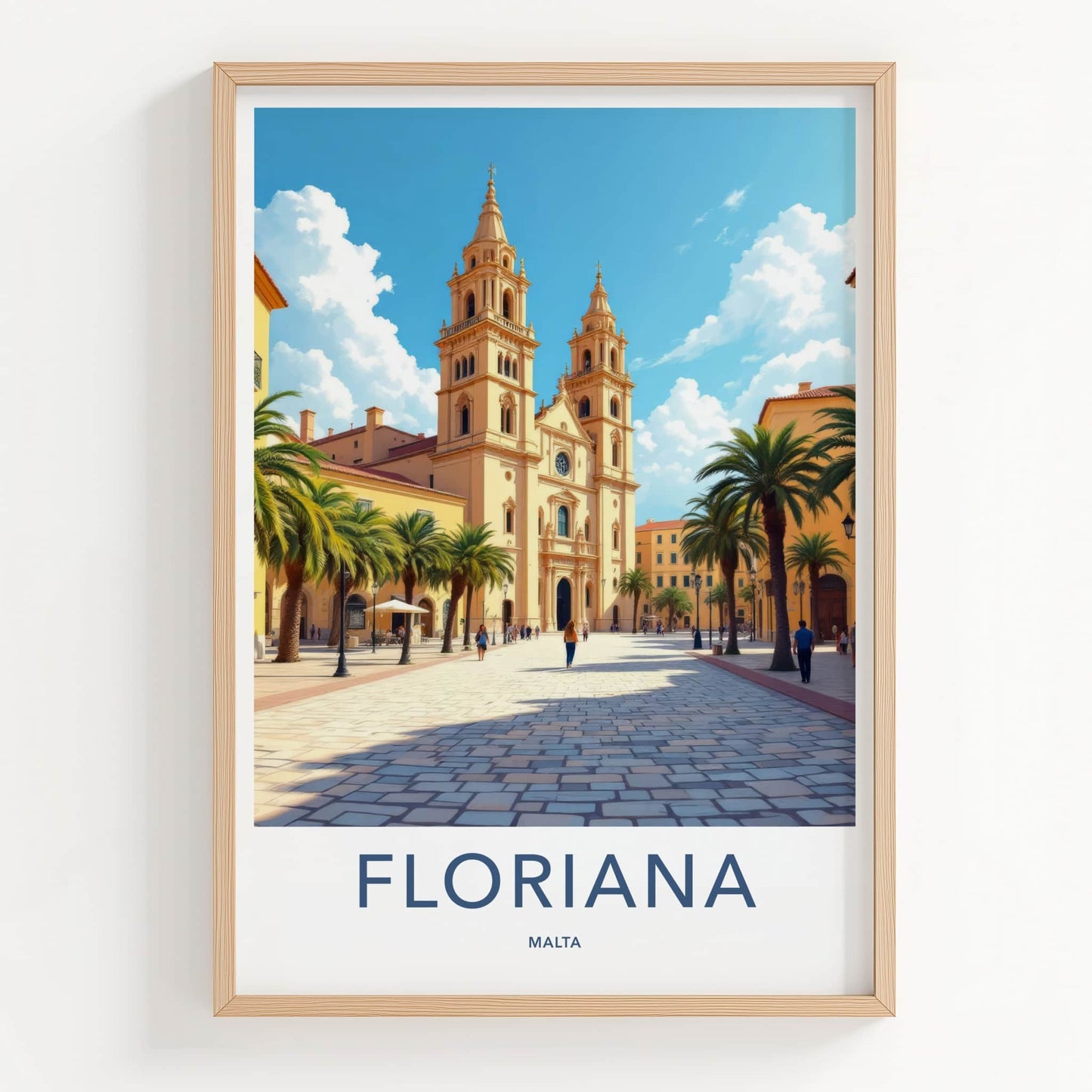 Floriana Poster - Malta Framed Print - Twin Tower Church Gallery Art
