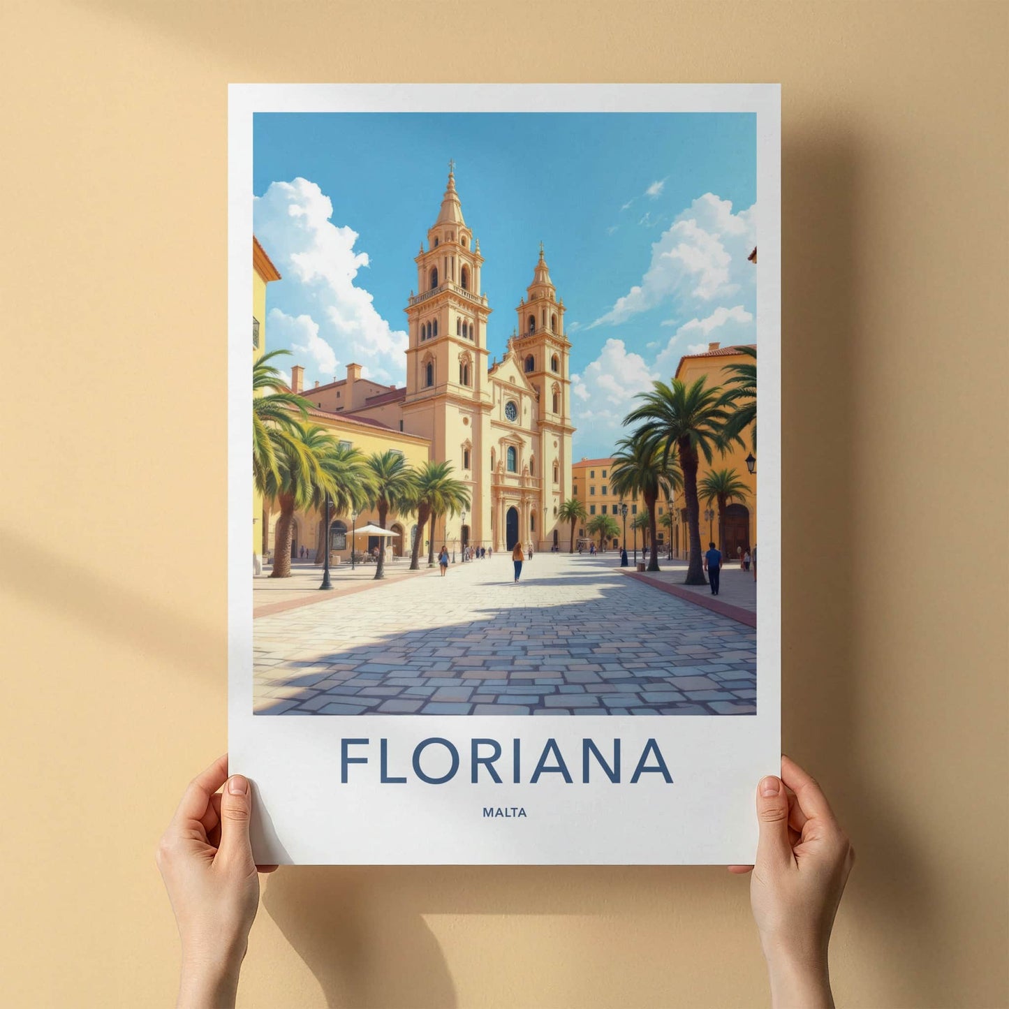 Floriana Poster - Malta Framed Print - Twin Tower Church Gallery Art