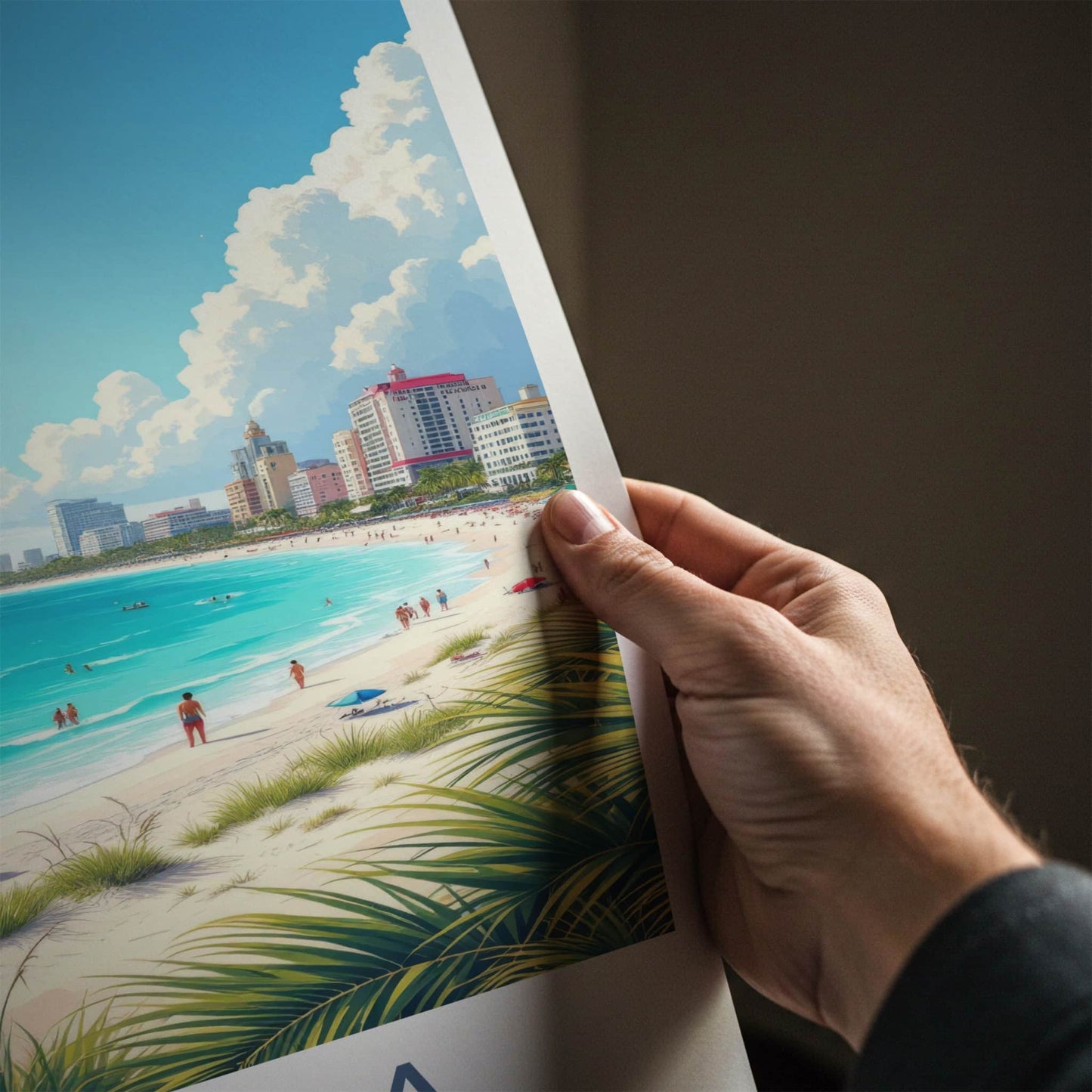 Florida Poster - Florida Travel Art - Sunny Coastal Cityscape Home Decor