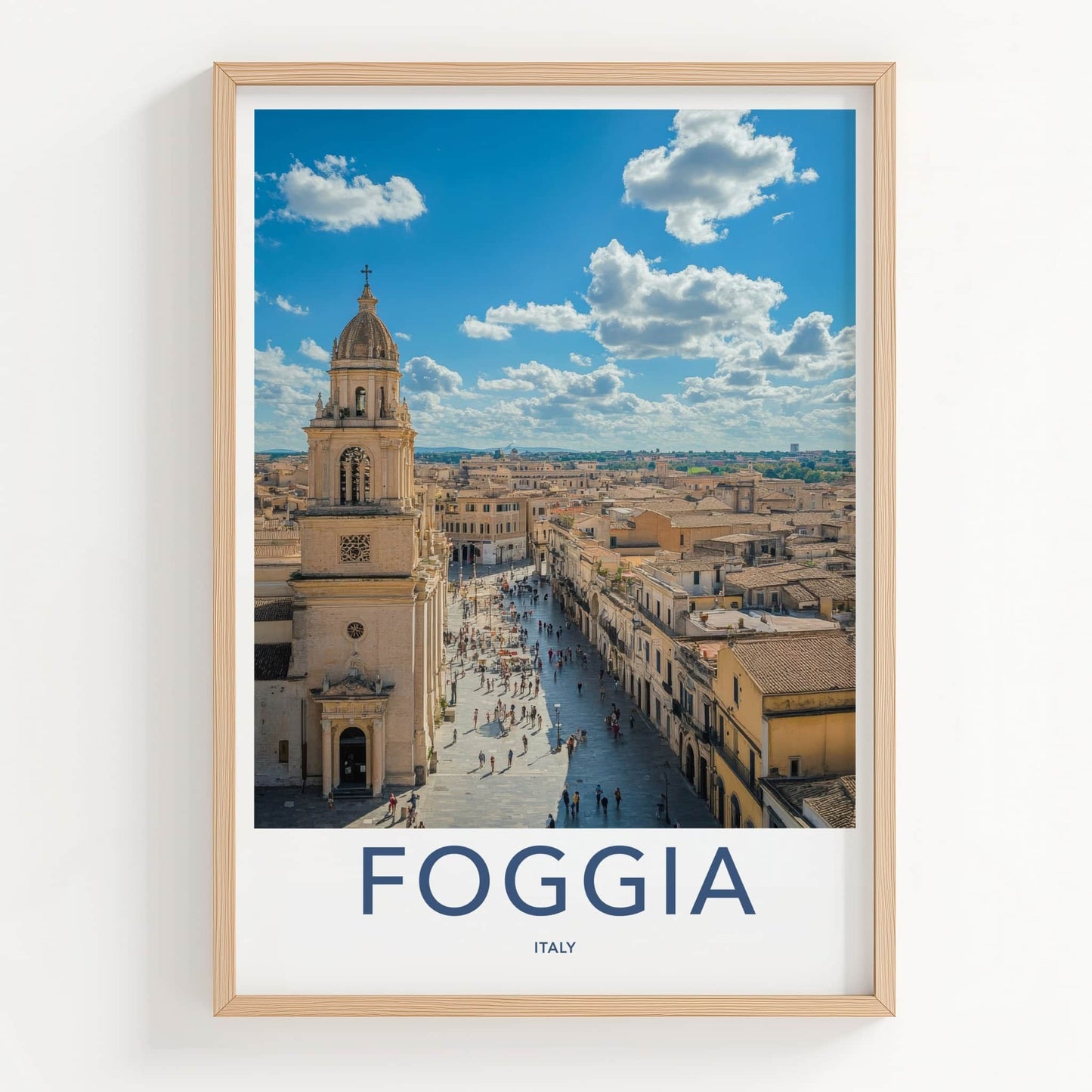 Foggia Poster - Italy Art Print - Piazza Cathedral Buildings Gallery Art