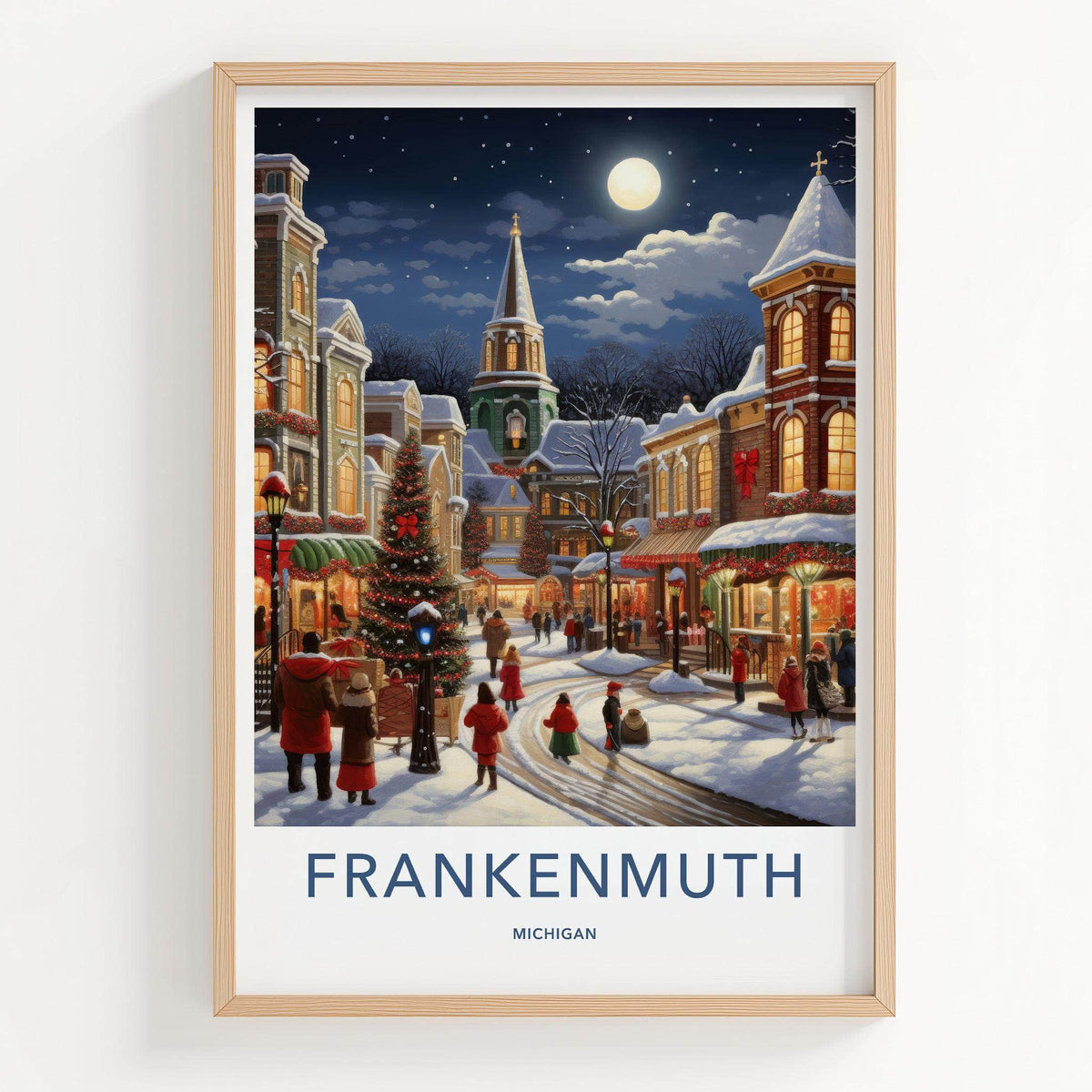 Frankenmuth Wall Art - Winter Village Scene