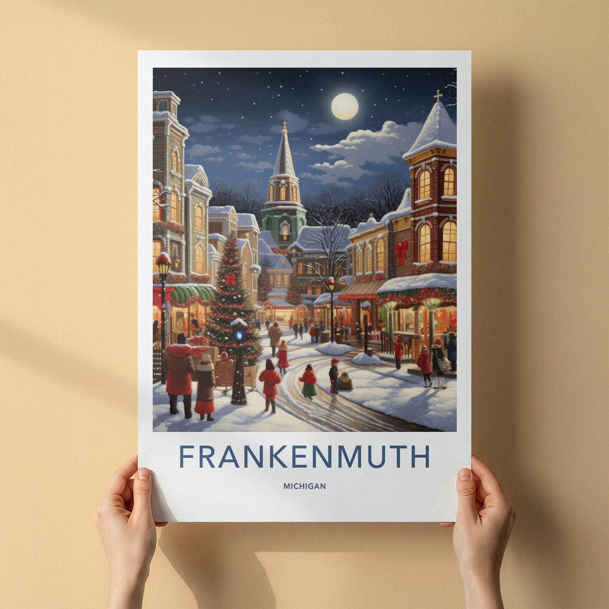 Frankenmuth Wall Art - Winter Village Scene
