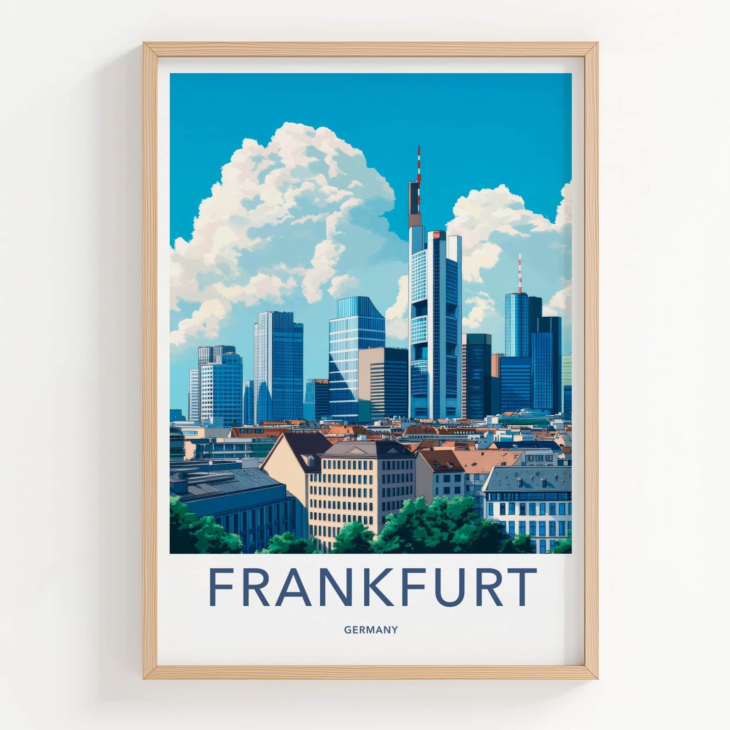 Frankfurt Poster - Germany Travel Art - Modern City Skyline Home Decor