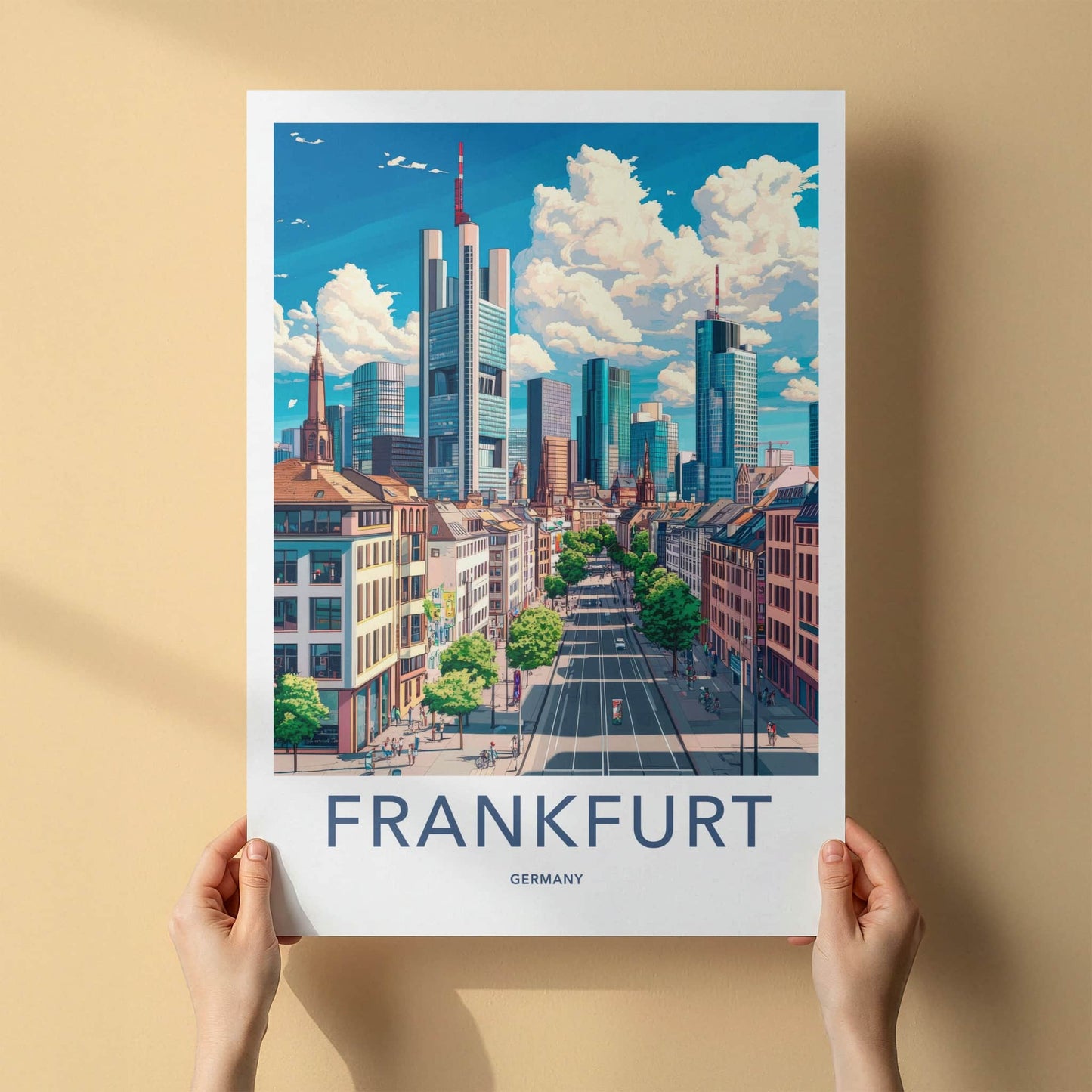 Frankfurt Poster - Germany Travel Art - Modern City Skyline Home Decor