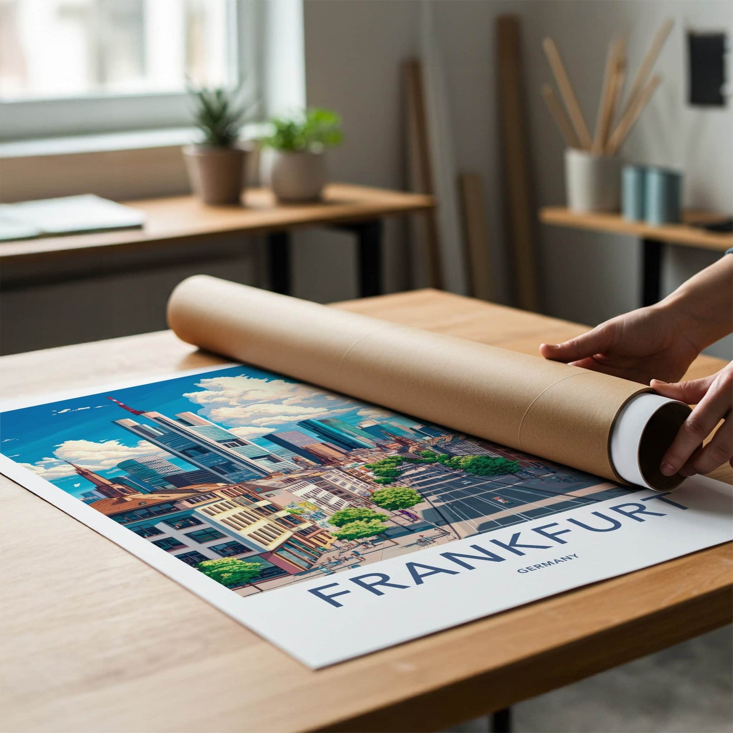 Frankfurt Poster - Germany Travel Art - Modern City Skyline Home Decor