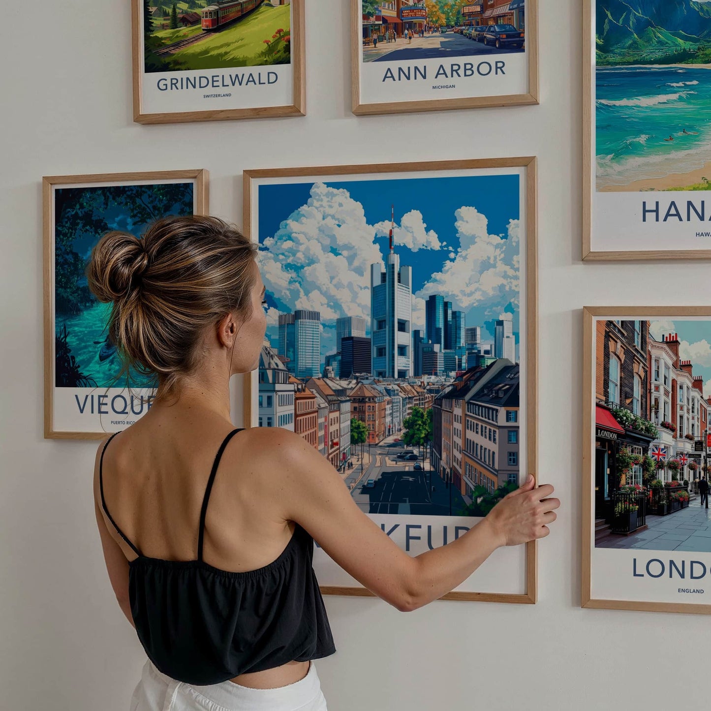 Frankfurt Poster - Germany Travel Art - Urban Skyline View Home Decor