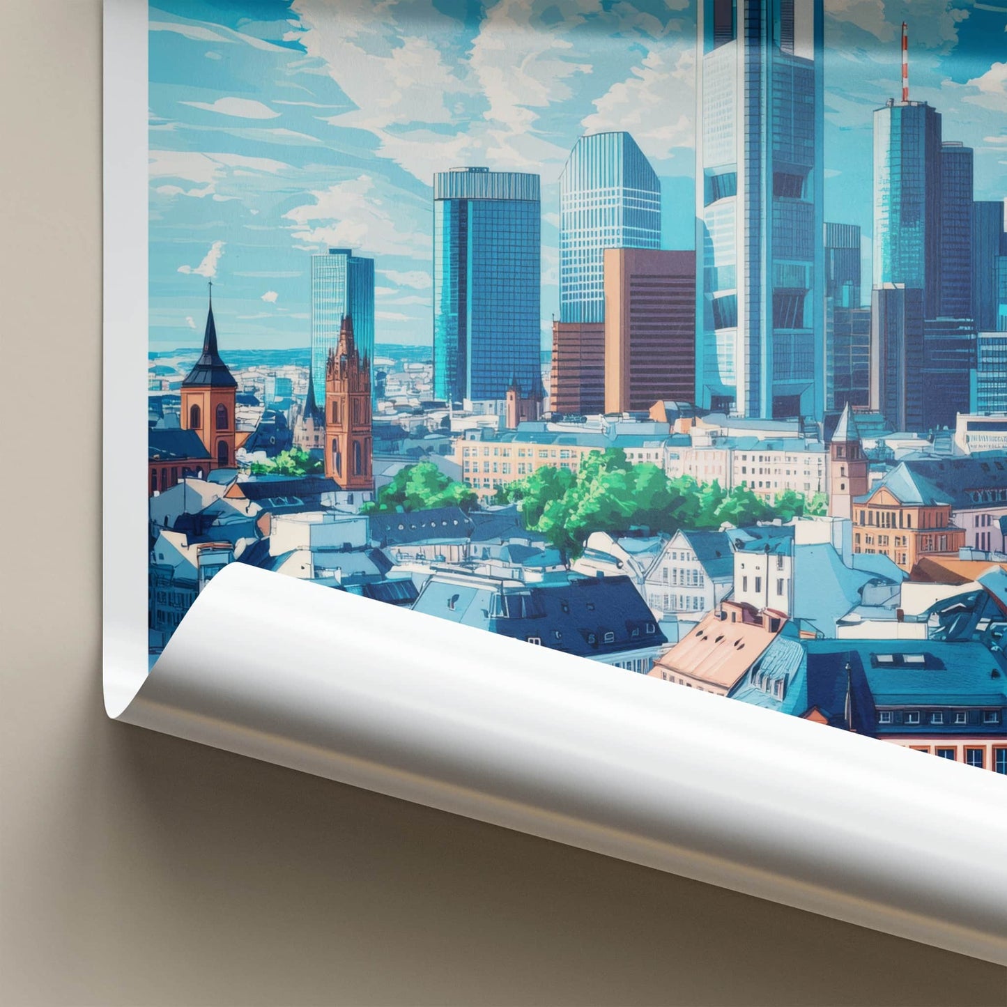 Frankfurt Poster - Germany Travel Print - Modern City Skyline Home Decor
