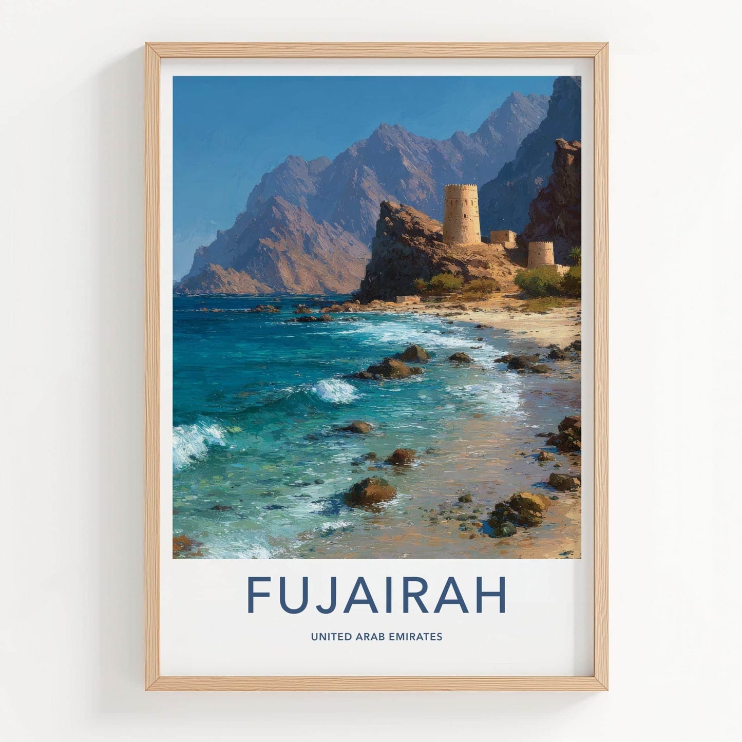Fujairah Poster - United Arab Emirates Travel Art - Rocky Coast Home Decor