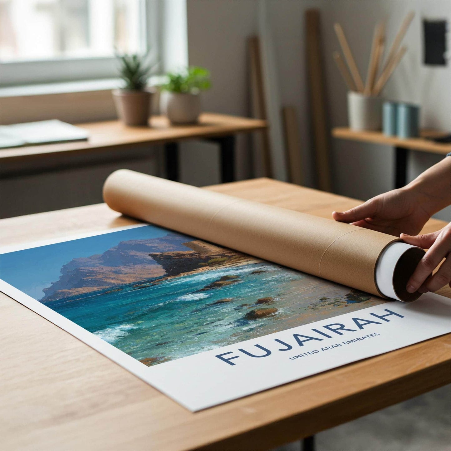 Fujairah Poster - United Arab Emirates Travel Art - Rocky Coast Home Decor